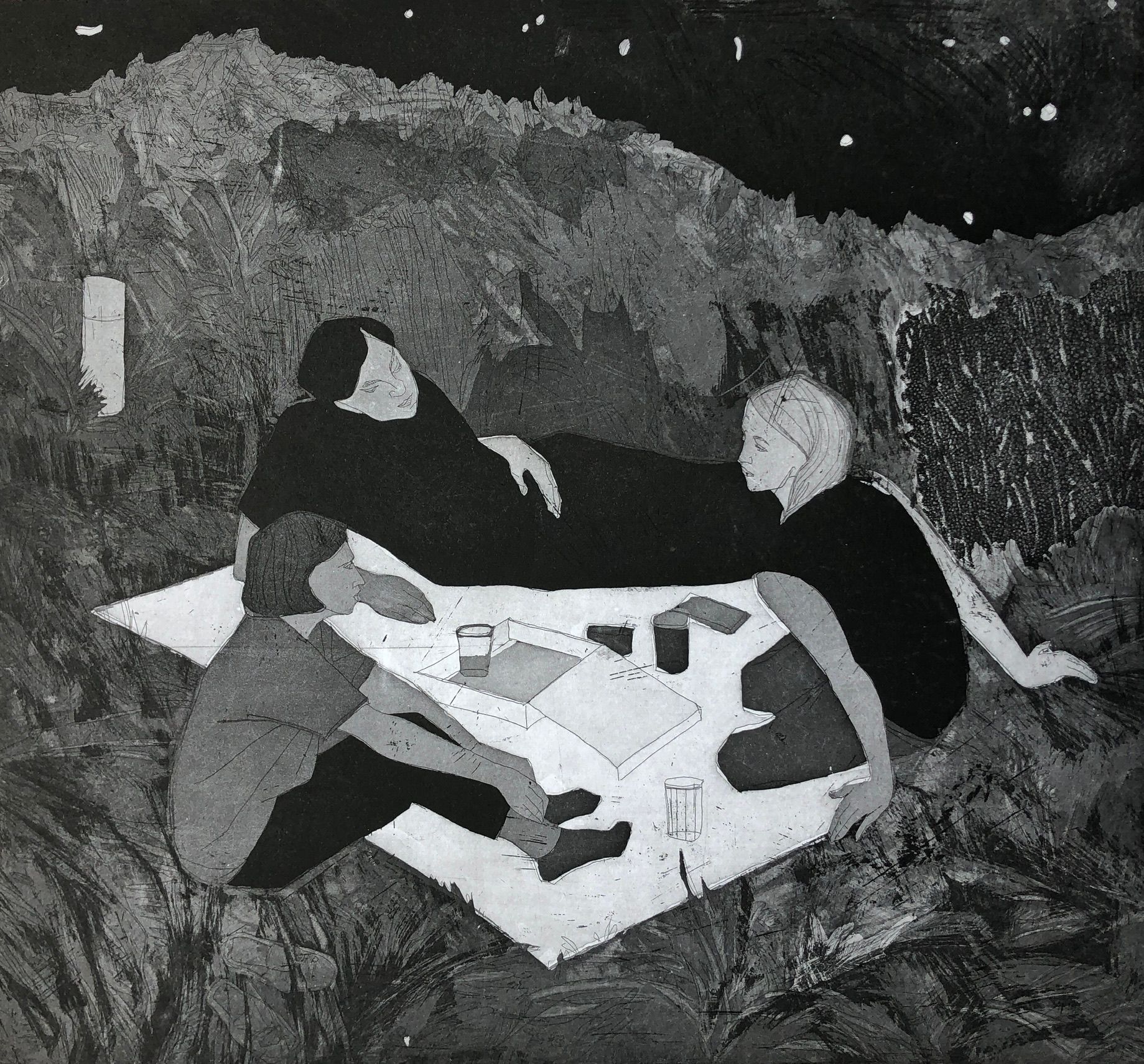 Александра Бурмистрова (Графика печатная - 
                  36 x 33 см) Перед рассветом