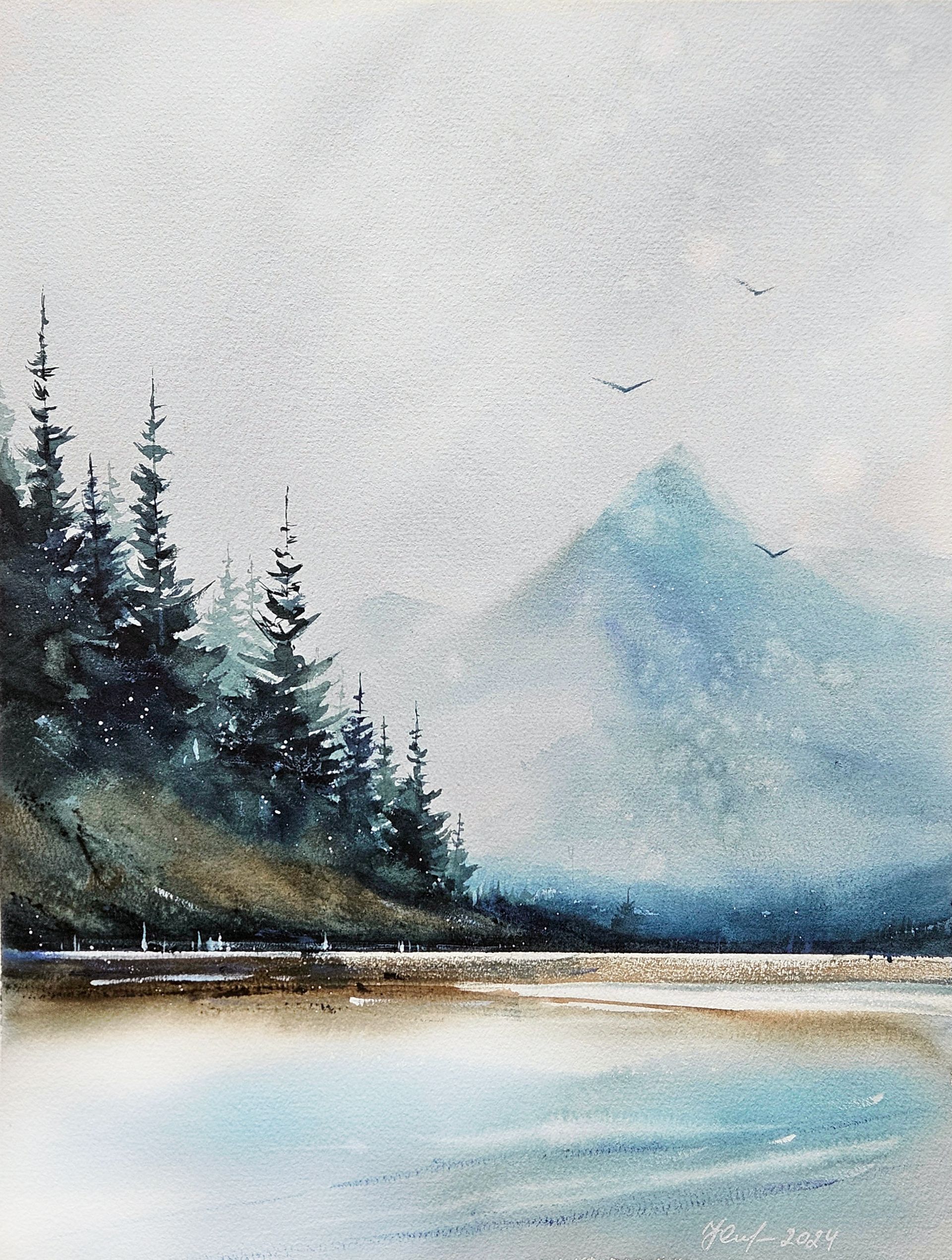Светлана Юматова (Авторская графика - 
                  29 x 39 см) Отражение спокойствия
