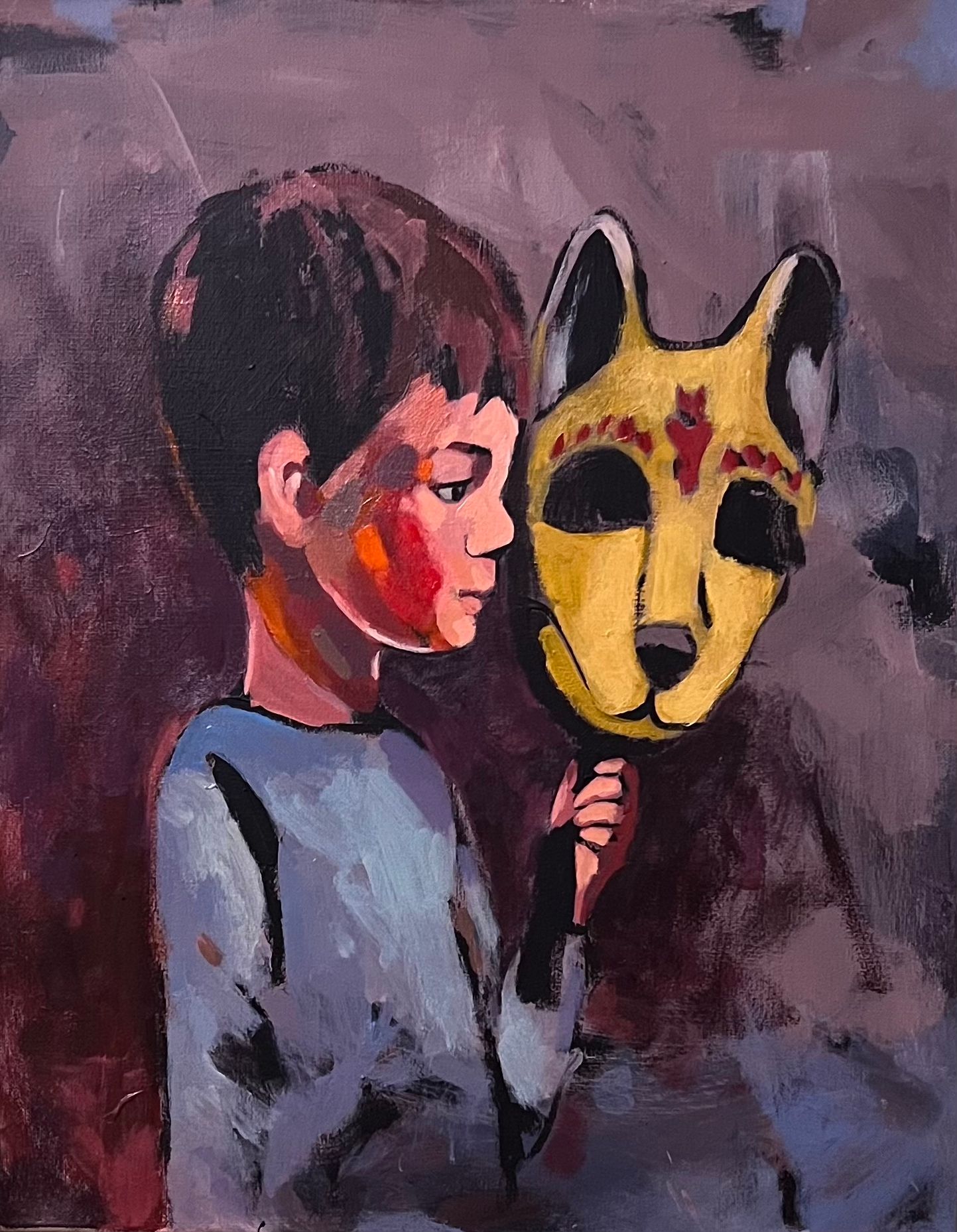 Алёна Бударина (Картина, живопись - 
                  40 x 50 см) Петя и волк внутри Пети