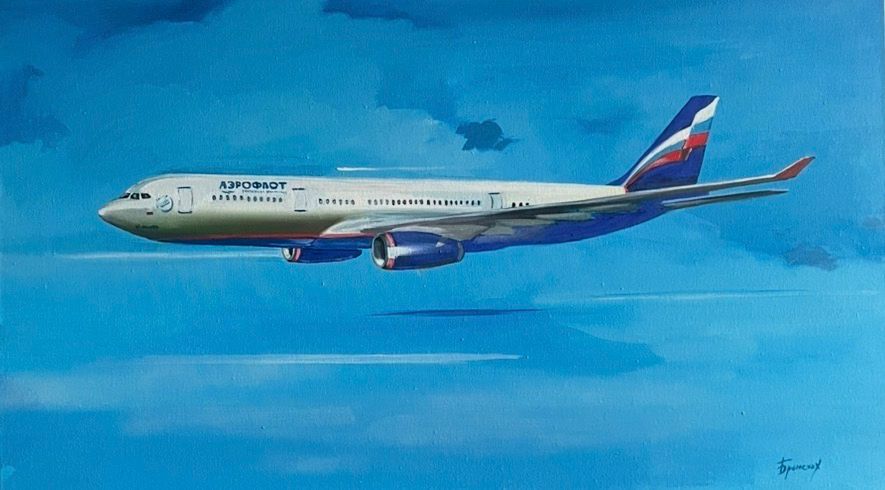 Ольга Бронских (Картина, живопись - 
                  70 x 40 см) Самолет