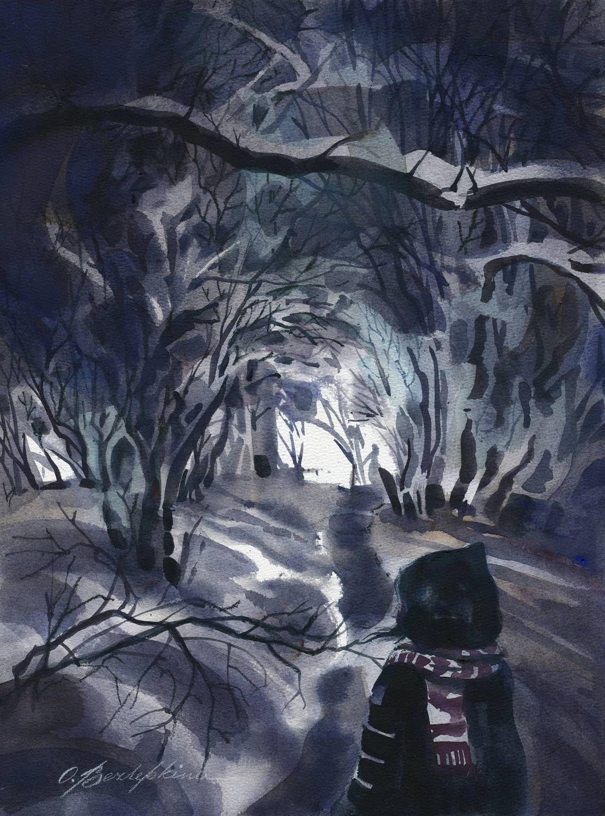 Ольга Безлепкина (Авторская графика - 
                  40 x 50 см) Поворот