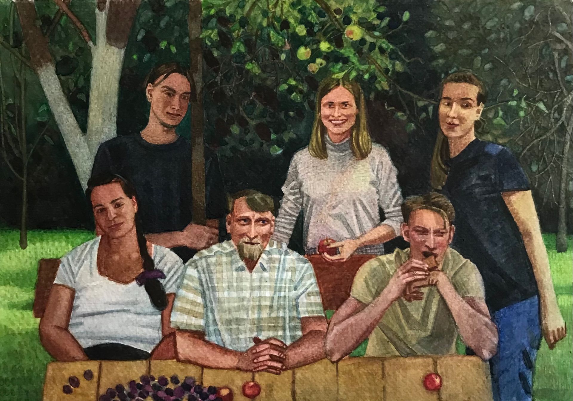 Иван Афонский (Авторская графика - 
                  40 x 30 см) Семья