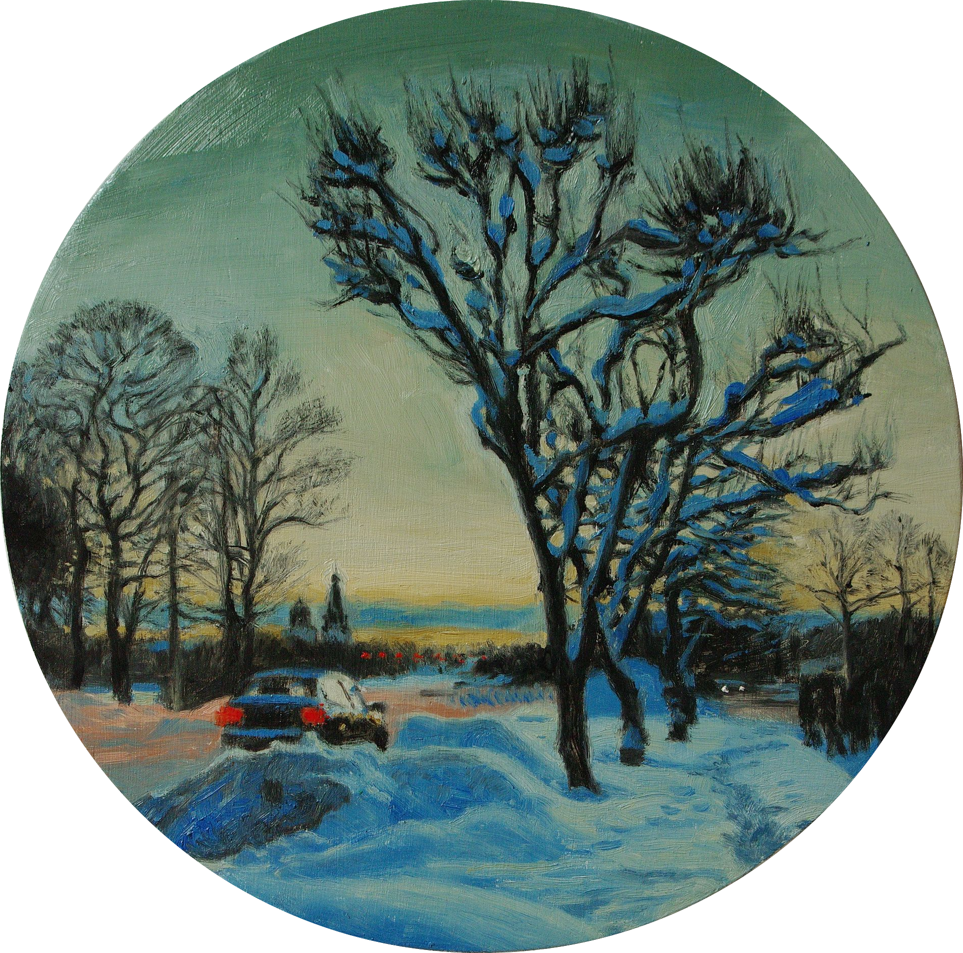 Алан Хатагты (Картина, живопись - 
                  35 x 35 см) Последний снег