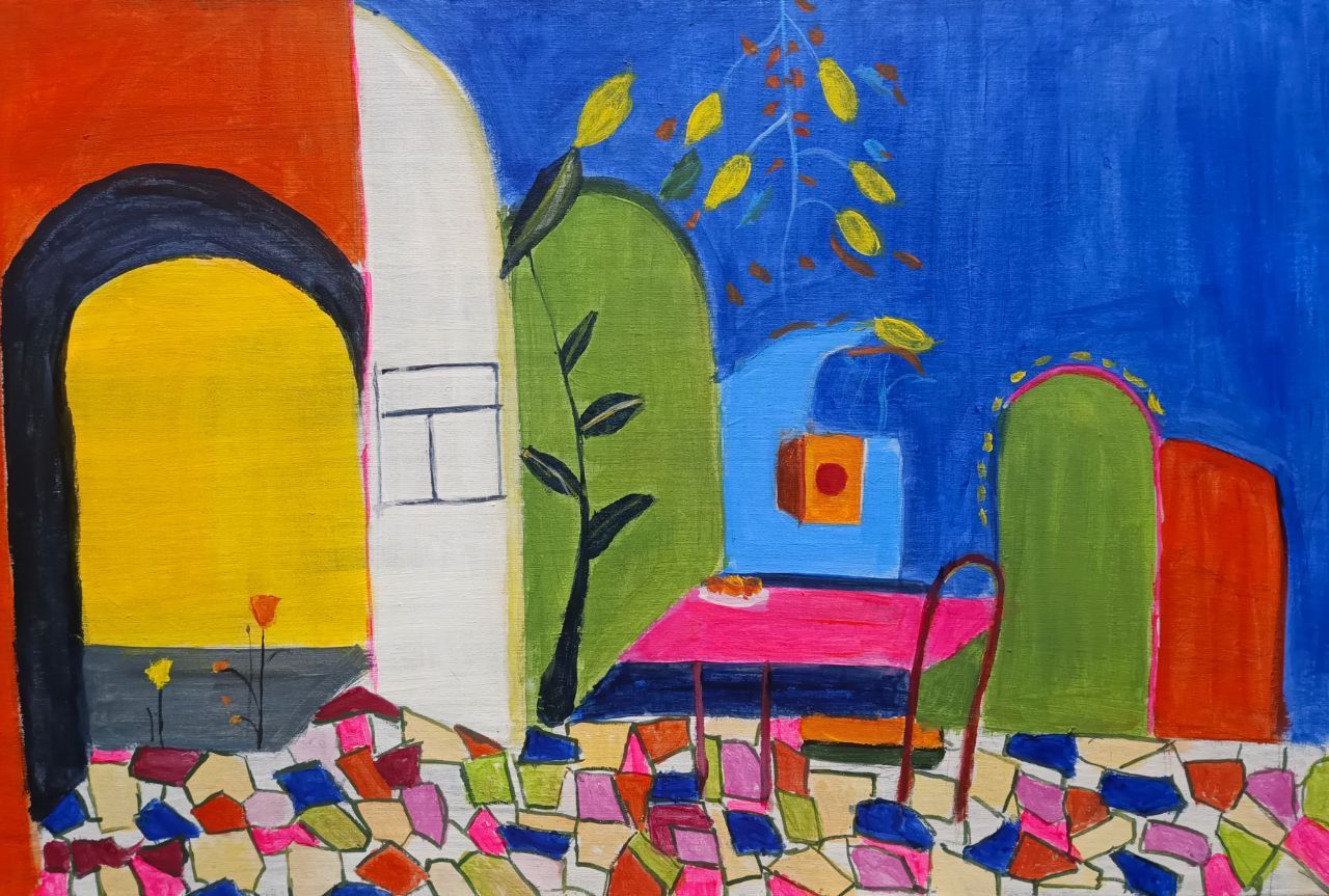 Ольга Чужакова (Картина, живопись - 
                  60 x 40 см) Яркий интерьер