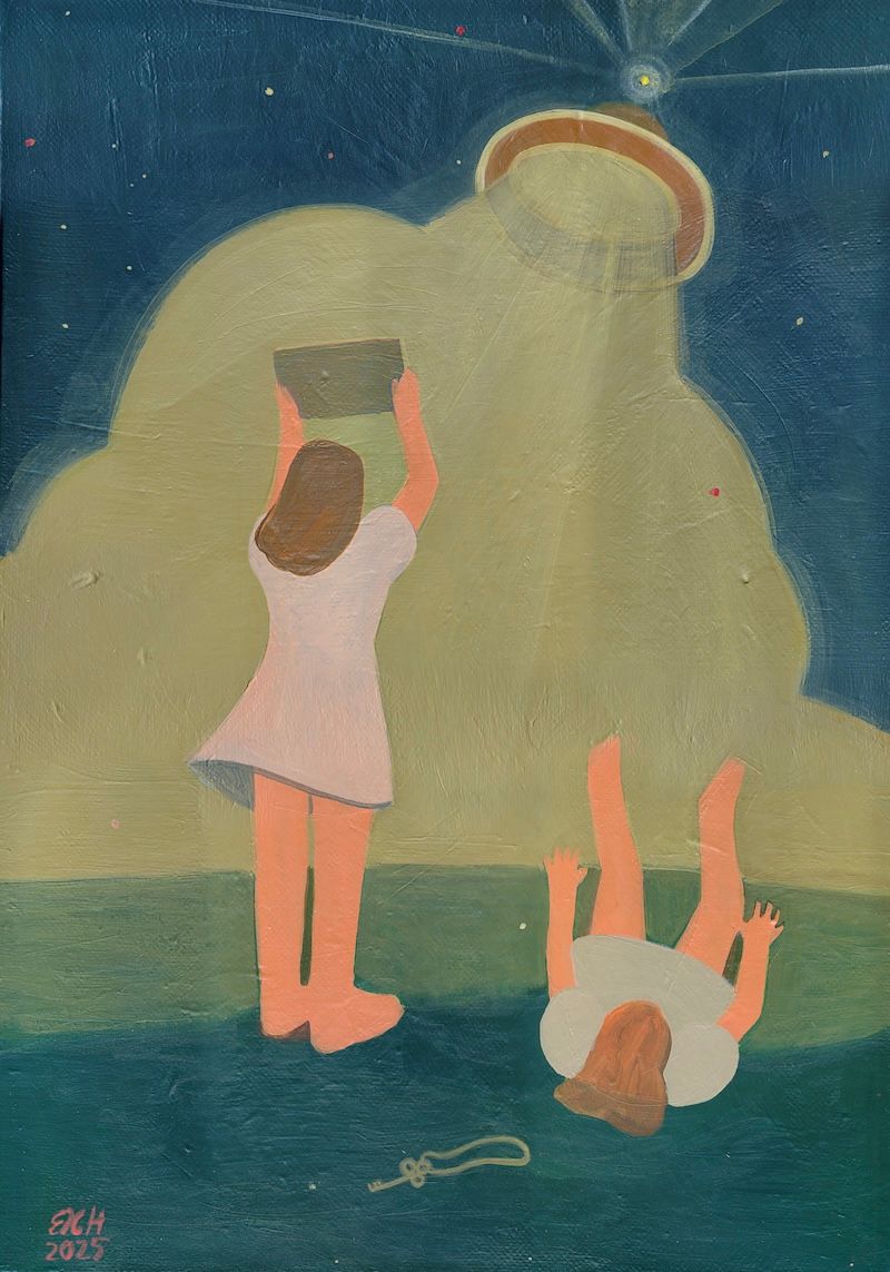 Елена Хасанова (Картина, живопись - 
                  50 x 70 см) НЛО, которые всегда с тобой