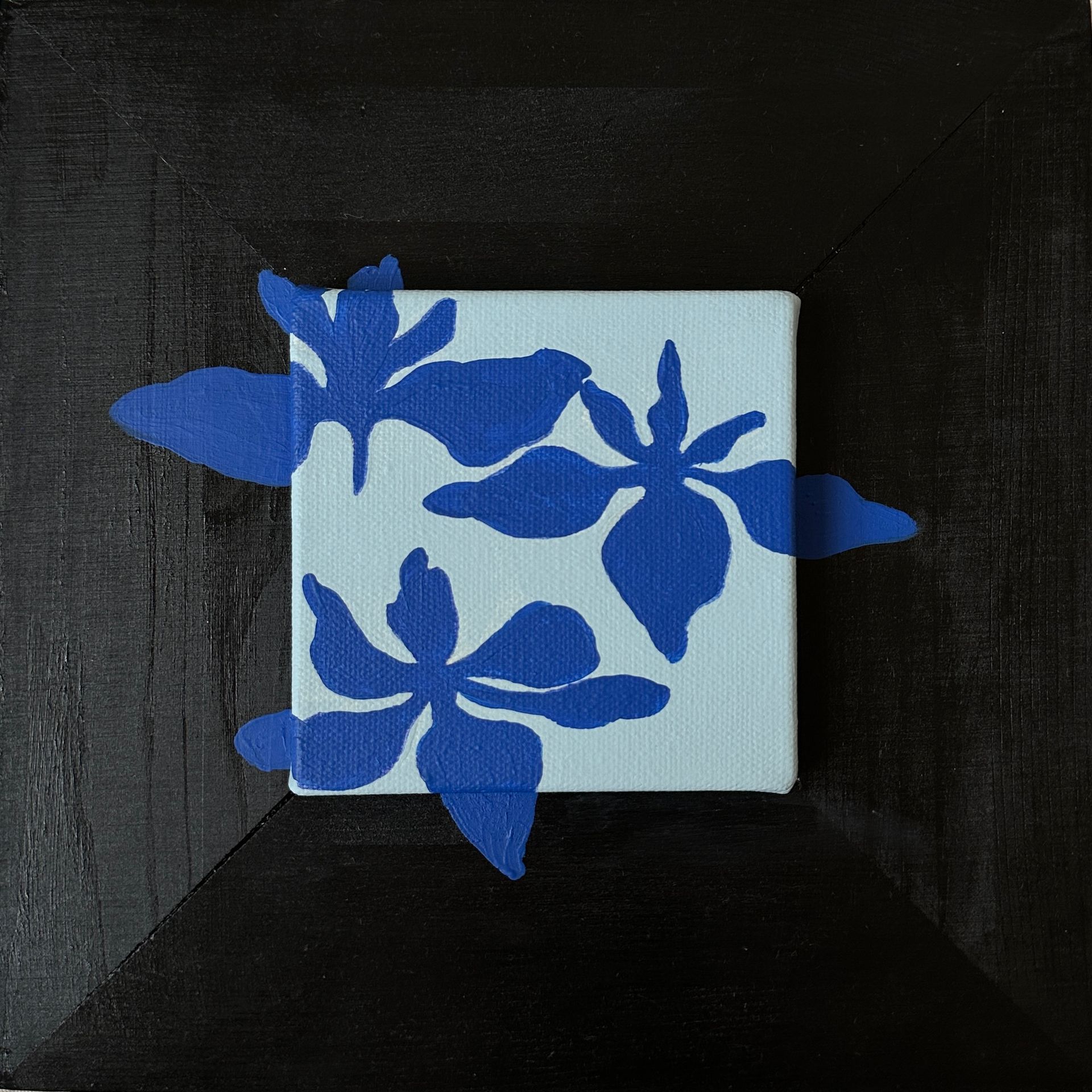Аня Кармалита (Картина, живопись - 
                  25.5 x 25.5 см) Три синих ириса