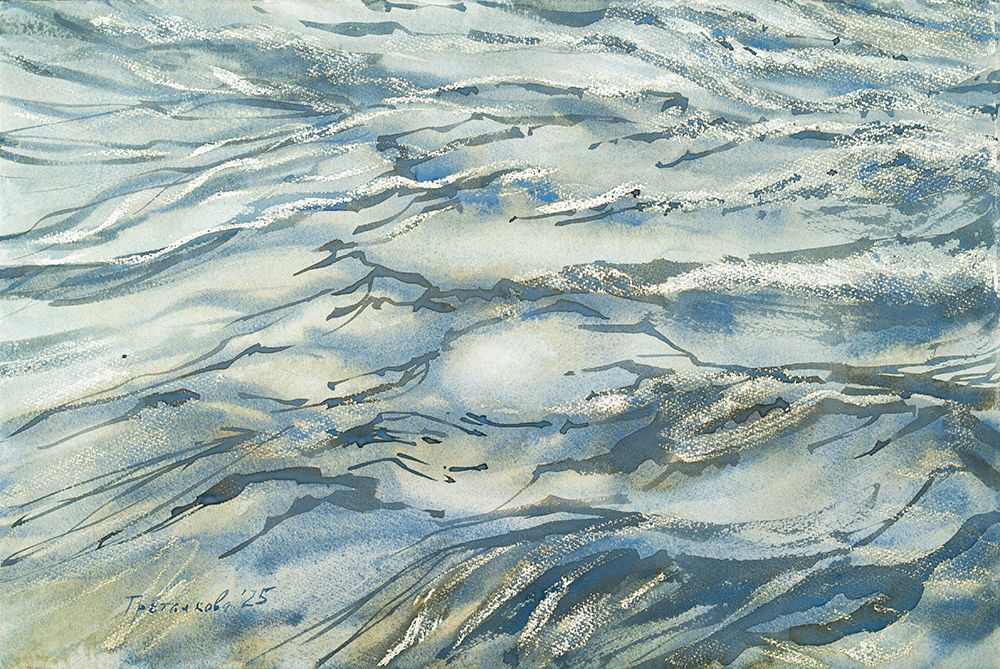 Юлия Третьякова (Авторская графика - 
                  56 x 38 см) Поверхность и глубина