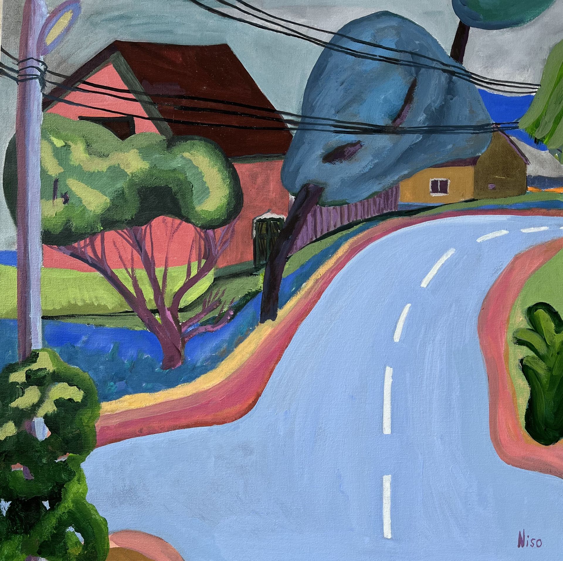 Нисо Атаханова (Картина, живопись - 
                  40 x 40 см) Дорога на север