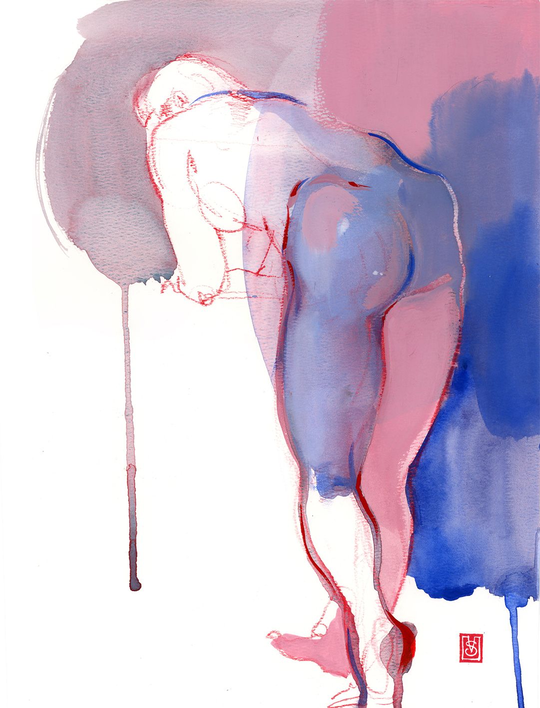 Виктория Севастьянова (Авторская графика - 
                  27 x 37 см) Nude drawing 0159