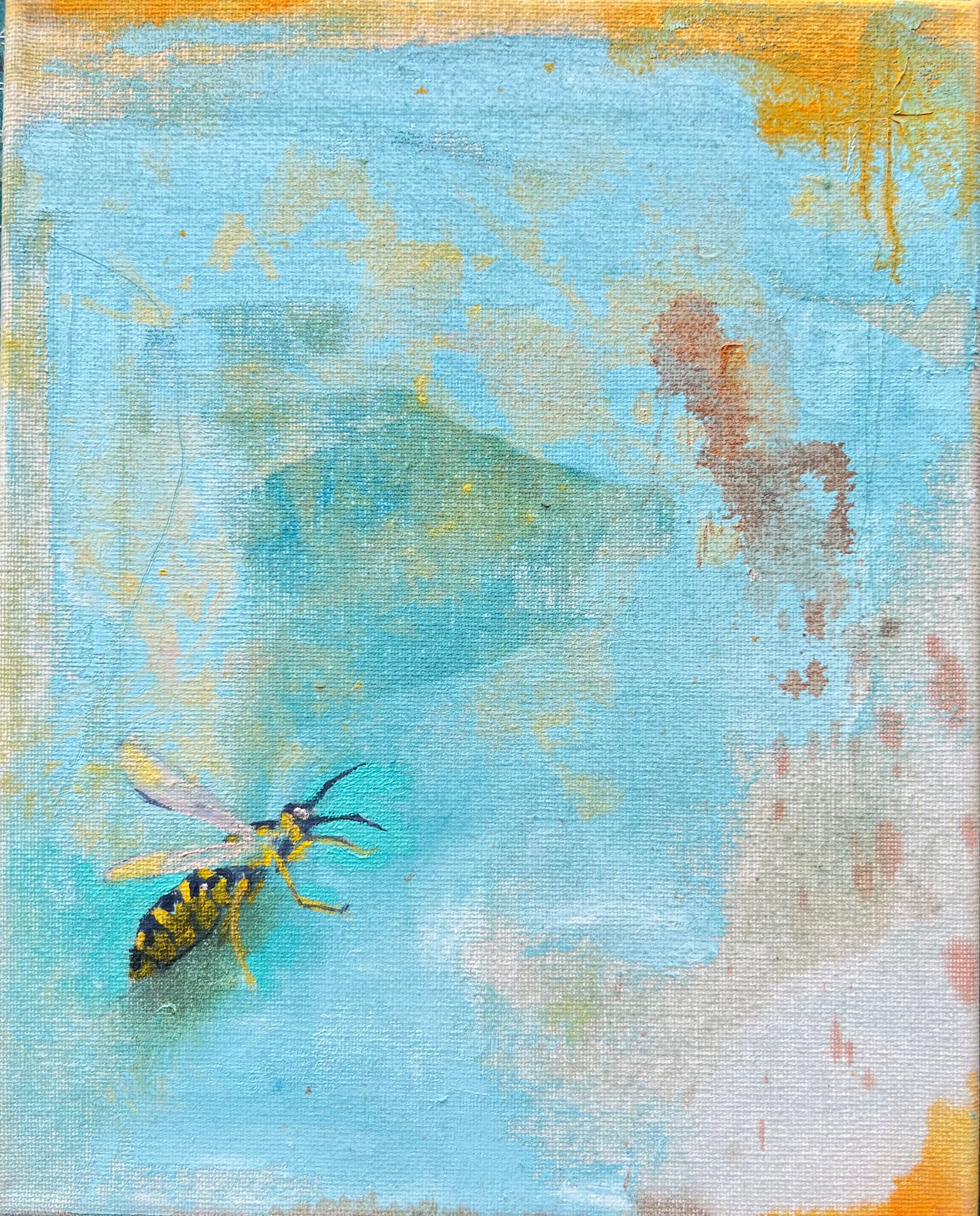 Вера Куликова (Картина, живопись - 
                  20 x 25 см) Плиточка с осой