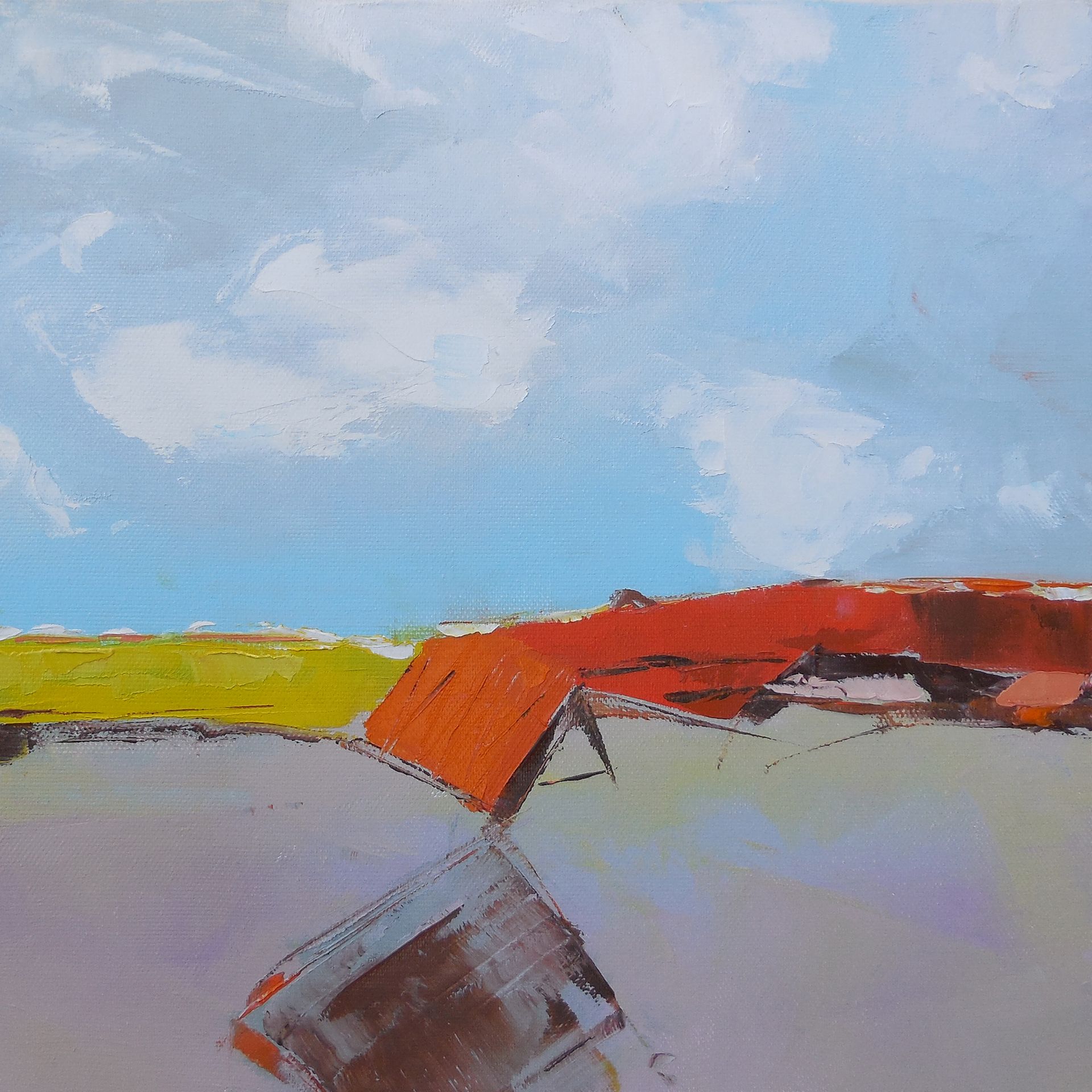 Андрей Шенгелия (Картина, живопись - 
                  40 x 40 см) Деревня Хисо