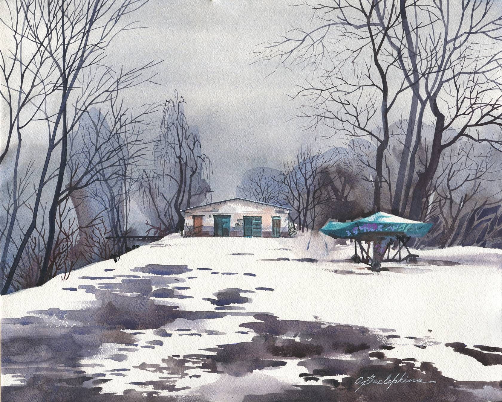 Ольга Безлепкина (Авторская графика - 
                  50 x 40 см) Эллинг