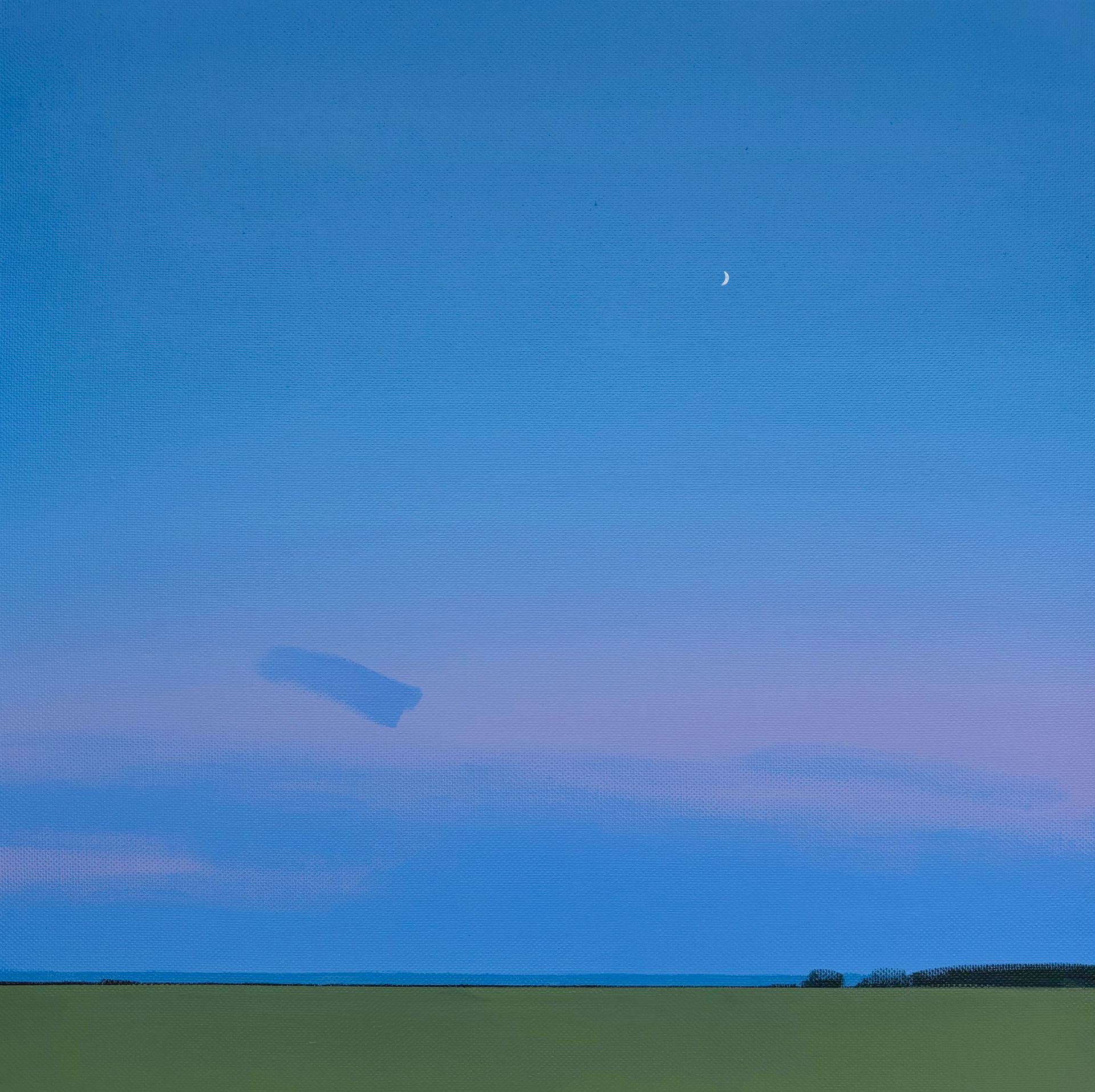 Александра Савина (Картина, живопись - 
                  70 x 70 см) Все затихло и только полумесяц в небе