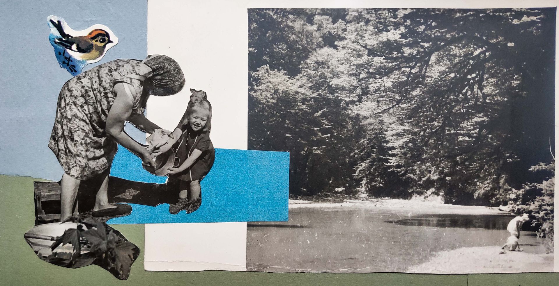 Валерия Финина (Коллаж / ассамбляж - 
                  24.5 x 13 см) Сказка 1 - Сказка о счастливом детстве