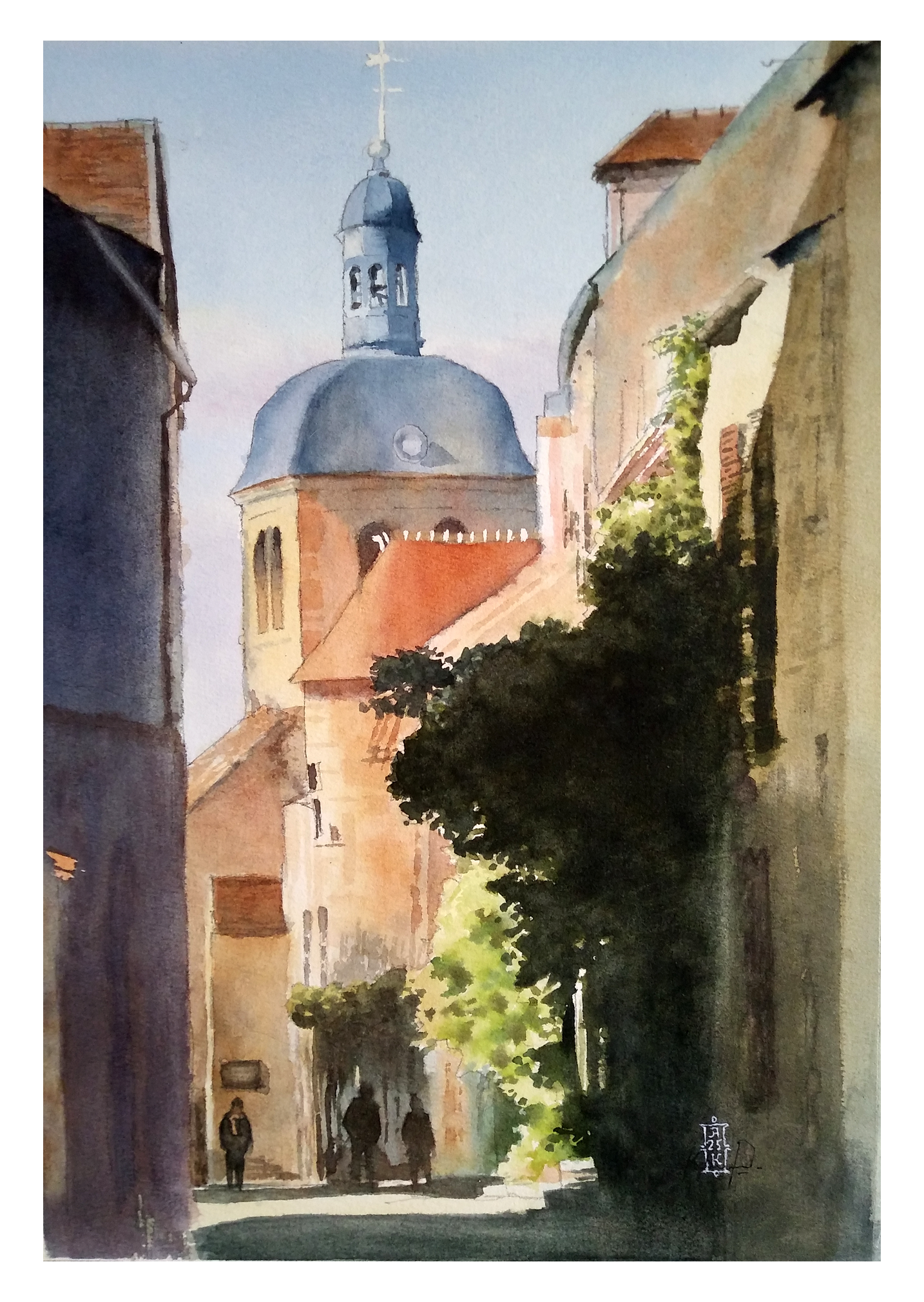 Александр Кормилицын (Авторская графика - 
                  30 x 42 см) Бургундские архитектурные впечатления