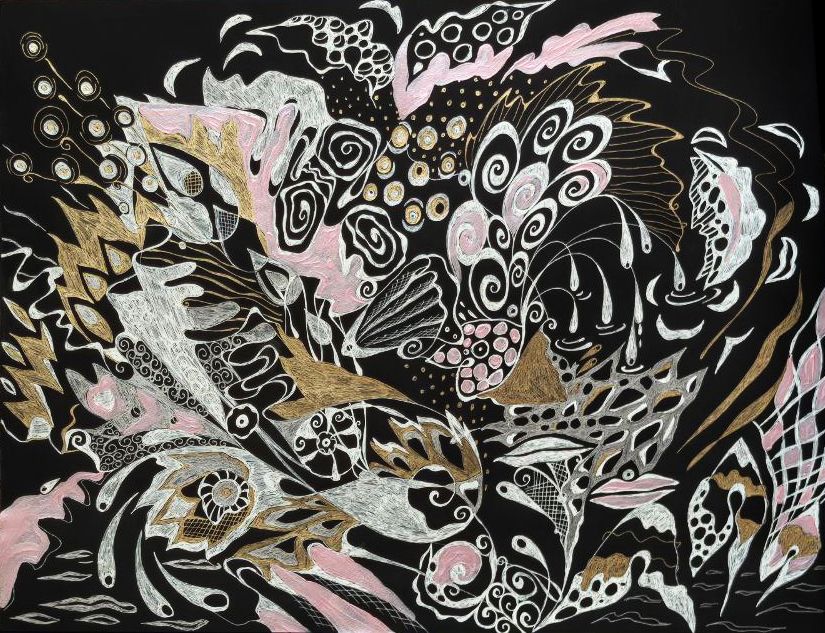 Ирина Шумская (Авторская графика - 
                  64 x 50 см) Шёпот ночных цветов