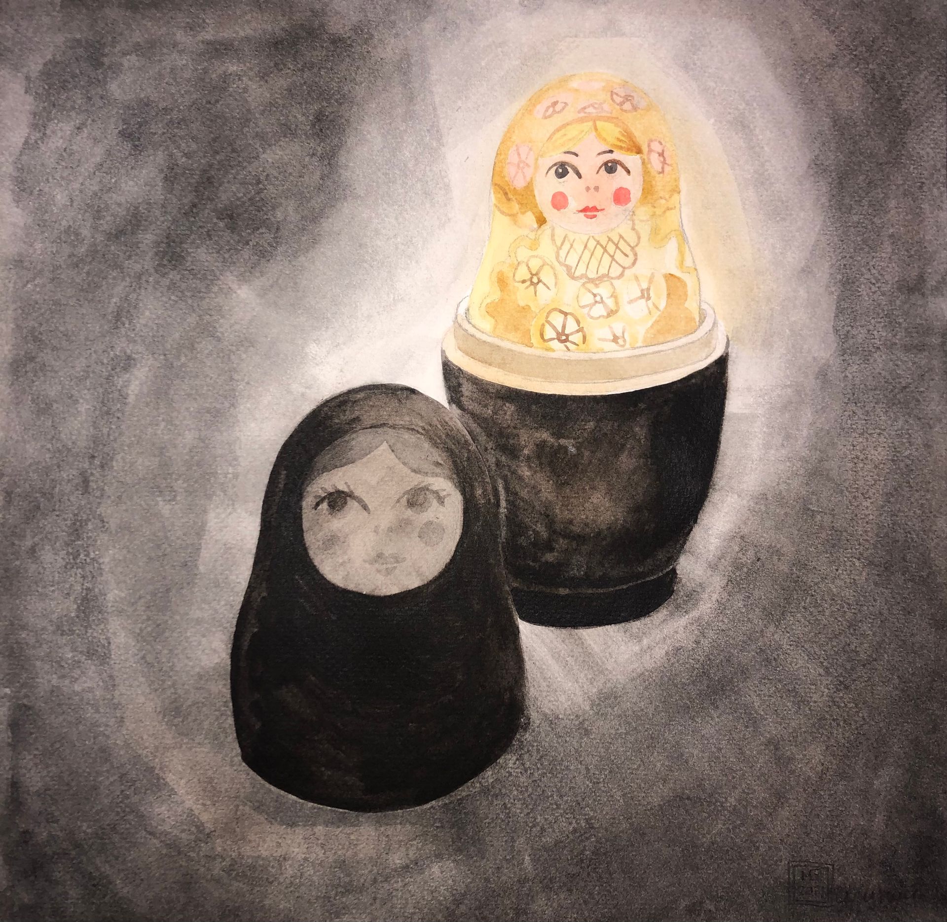 Мария Буртова (Авторская графика - 
                  30 x 30 см) Сущность