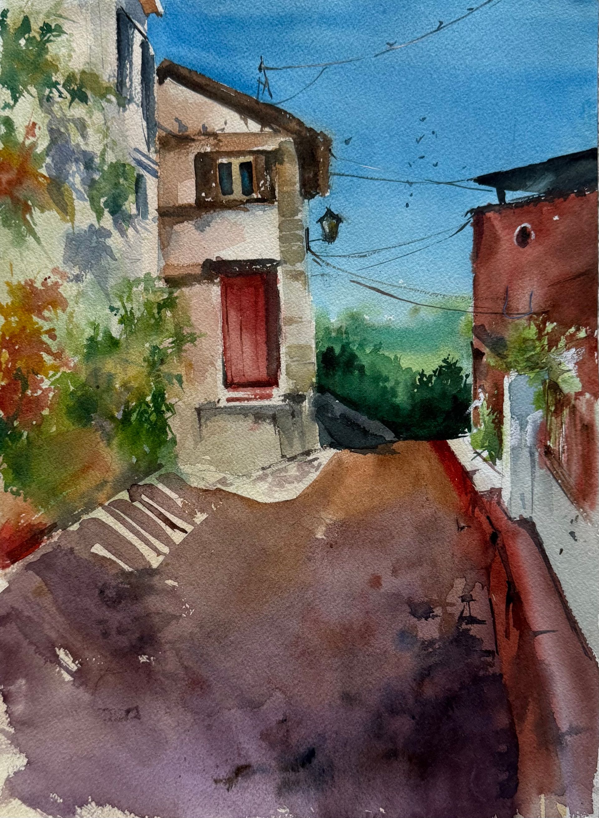Полина Мотовилова (Авторская графика - 
                  28 x 38 см) Испанская деревушка