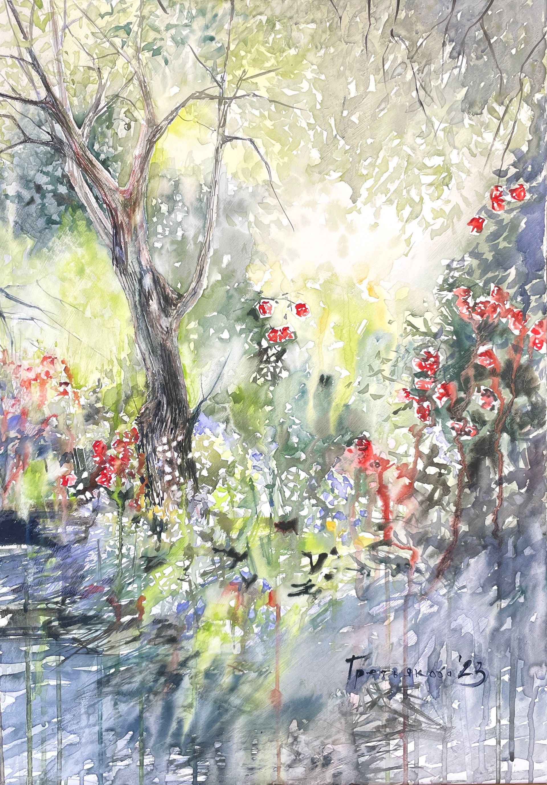 Юлия Третьякова (Картина, живопись - 
                  50 x 70 см) Сад