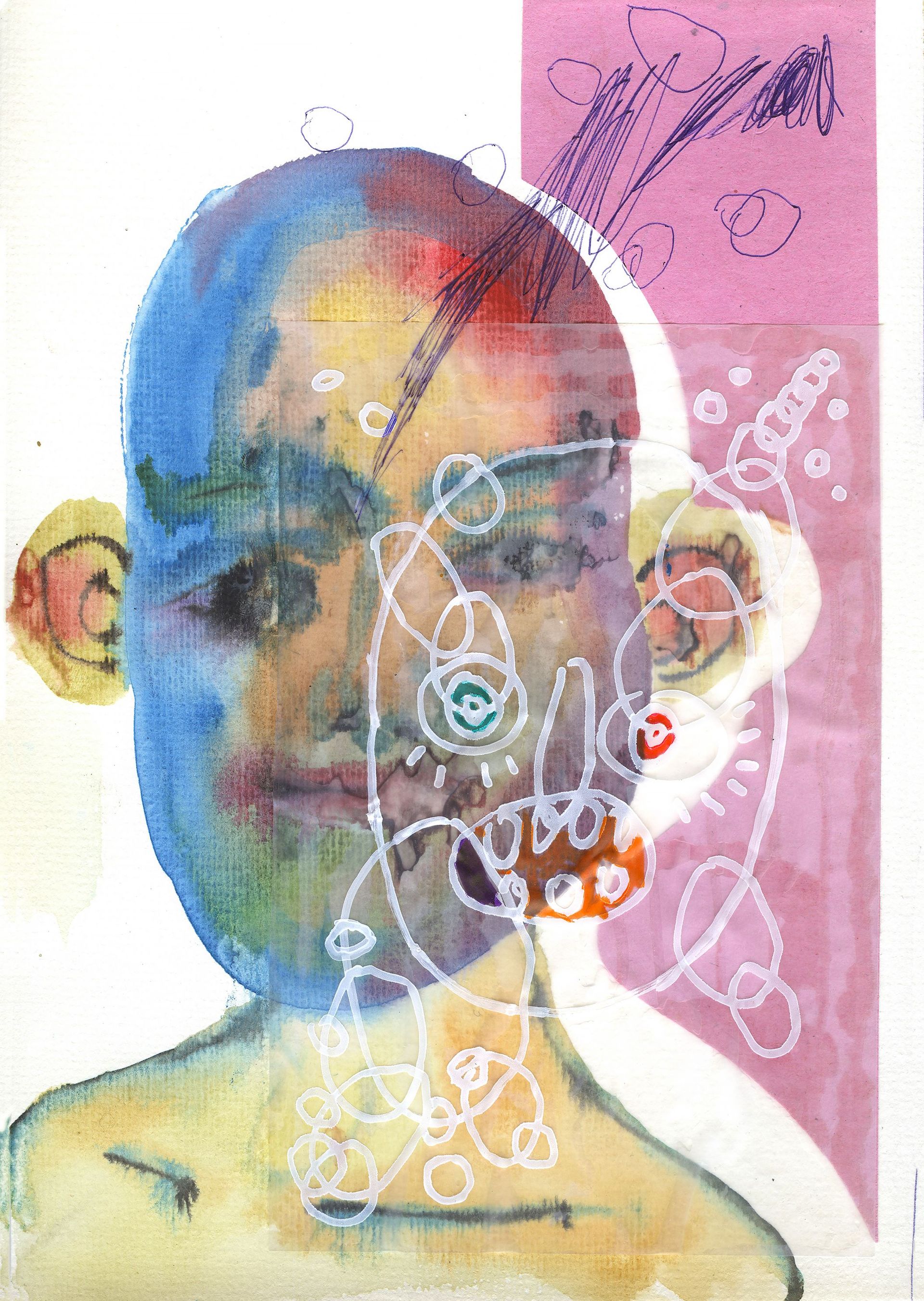 Оля Душкина (Авторская графика - 
                  21 x 29.7 см) Я это нарочно (графика+NFT)
