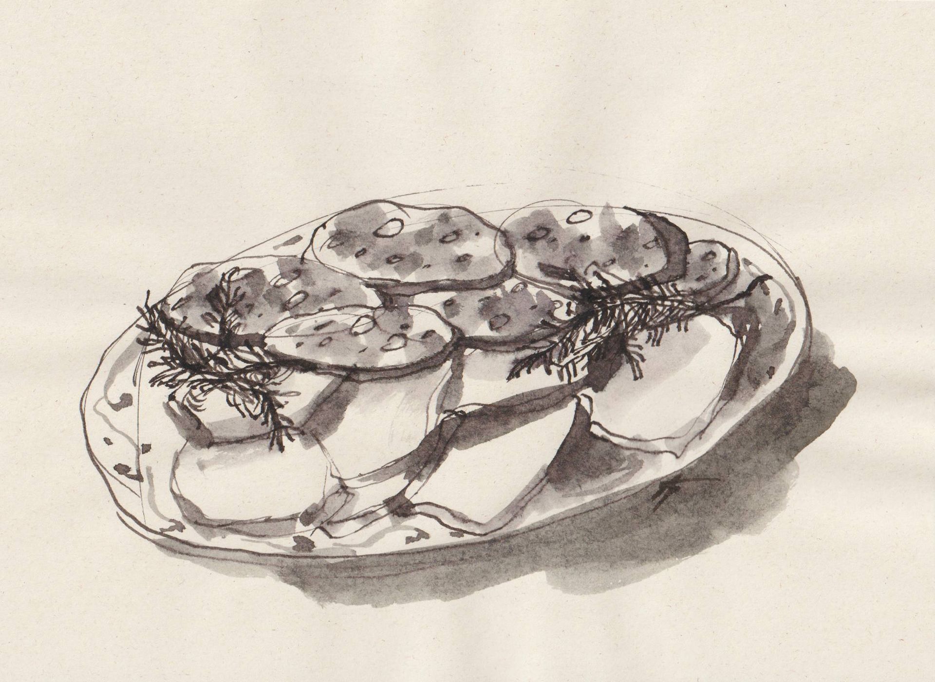 Виктория Зарецкая (embrassé par la muse) (Авторская графика - 
                  18 x 13 см) Нарезка