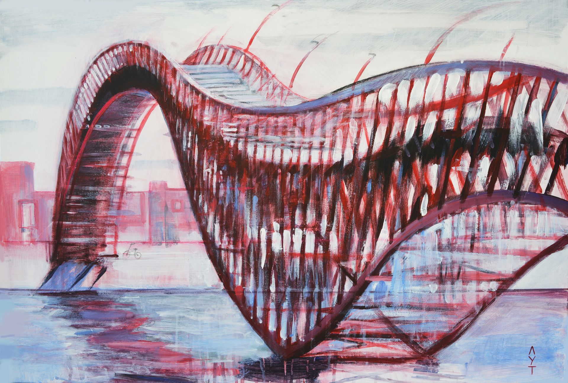 Екатерина Лутохина (Авторская графика - 
                  78 x 52.5 см) Мост Питон. Амстердам