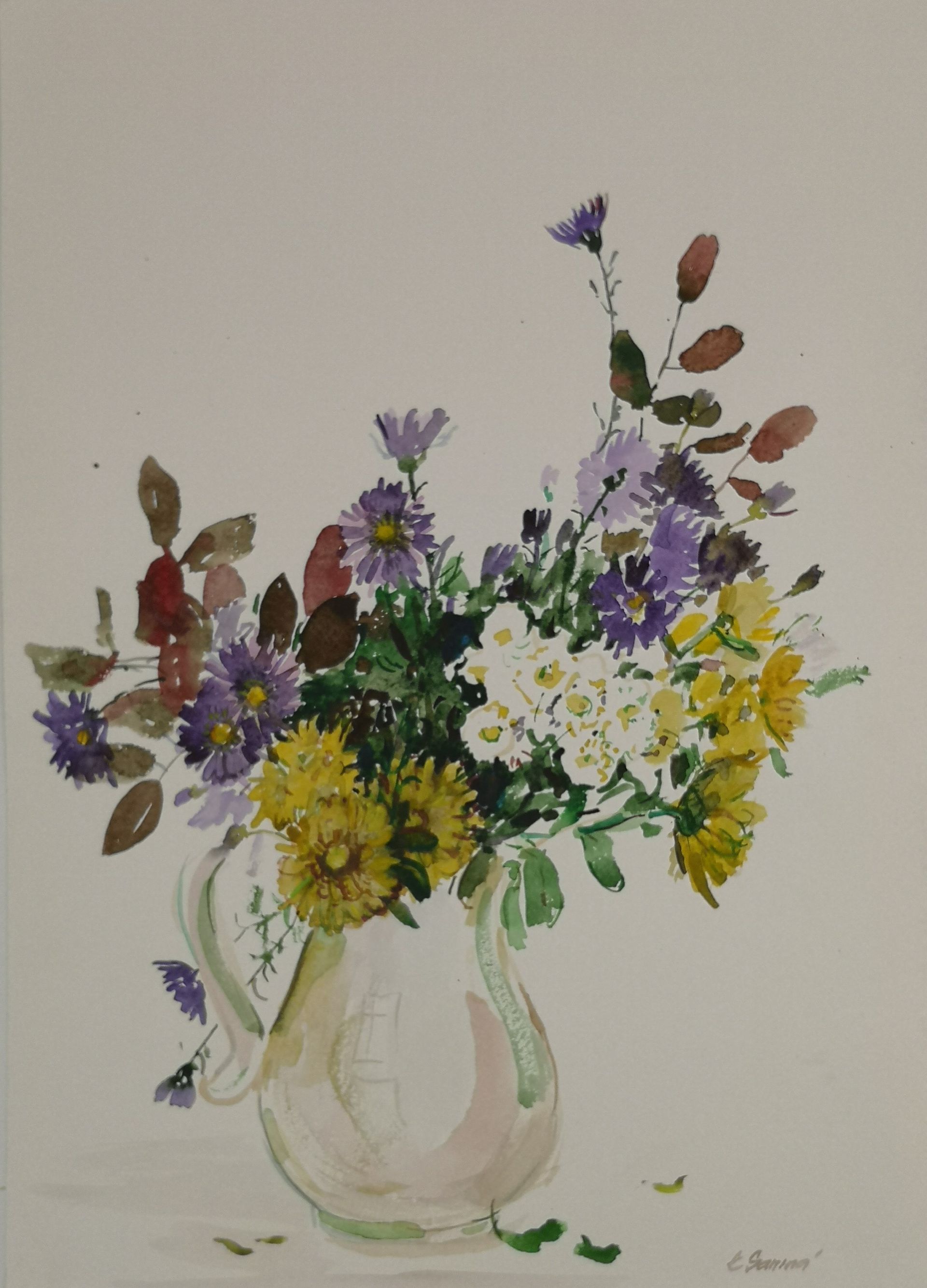 Елена Санина (Авторская графика - 
                  30 x 42 см) Осенний букет