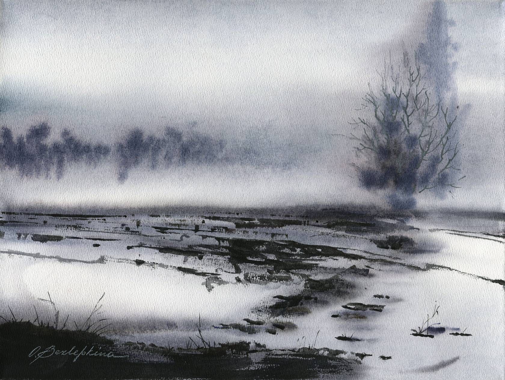 Ольга Безлепкина (Авторская графика - 
                  50 x 40 см) Поле