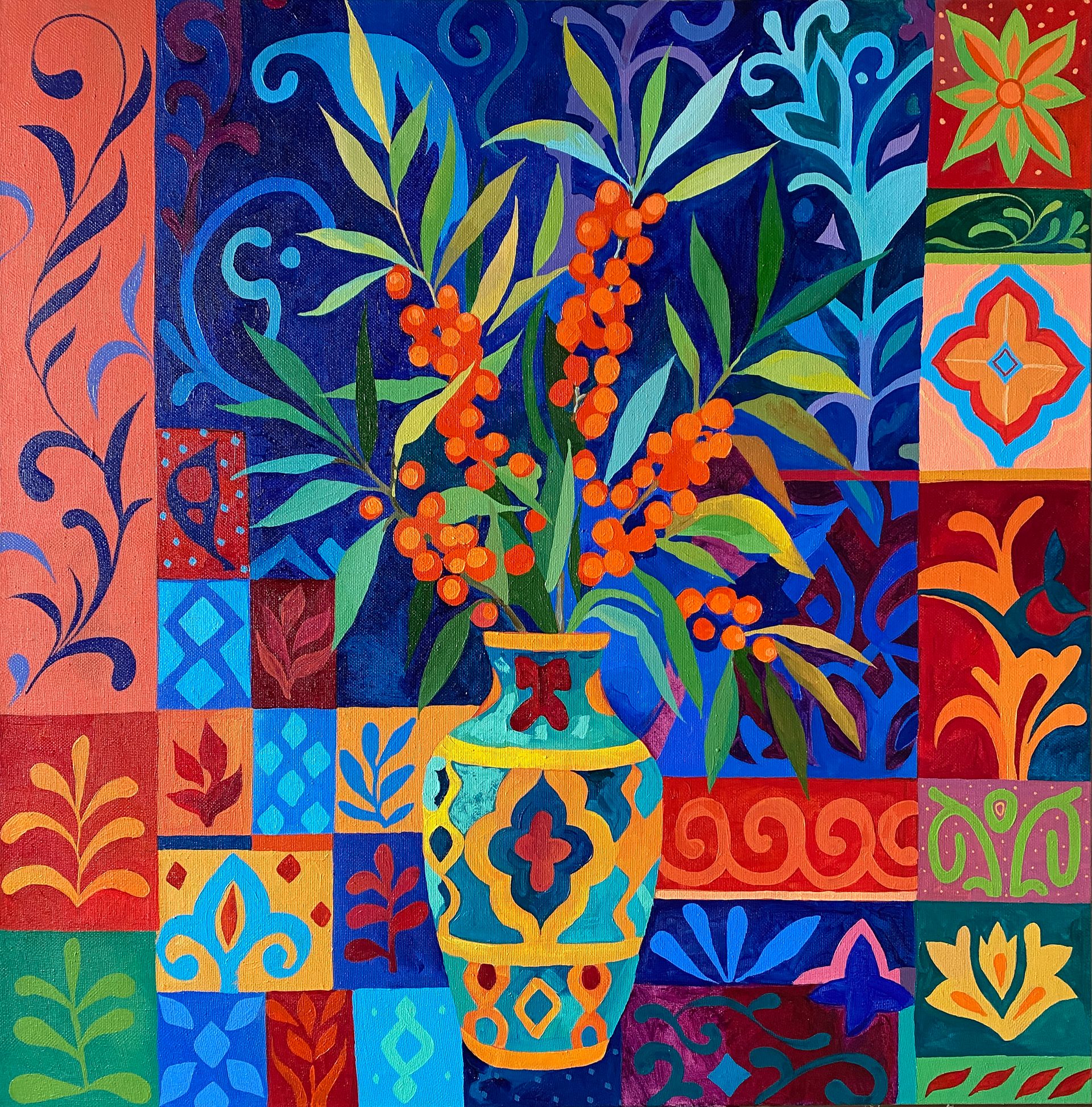 Анастасия Соловьева (Картина, живопись - 
                  120 x 120 см) Осень в вазе
