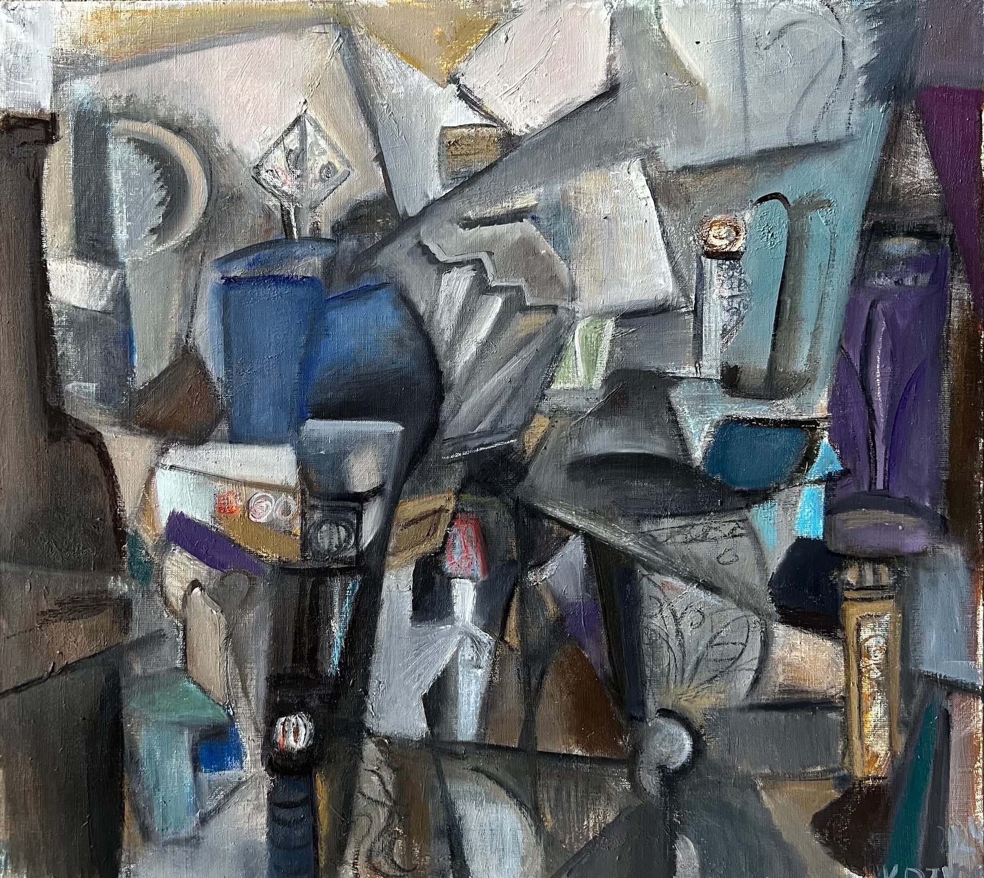 Валерия Козина (Картина, живопись - 
                  50 x 45 см) Бокалы и флакончики духов
