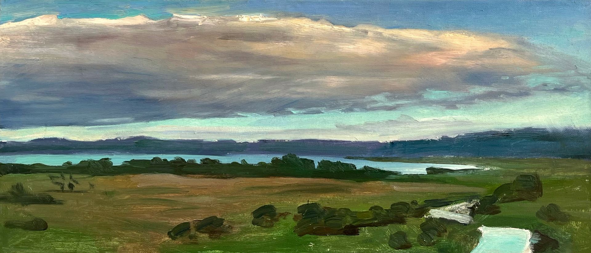 Алина Хоняк (Картина, живопись - 
                  70 x 30 см) Река Сороть