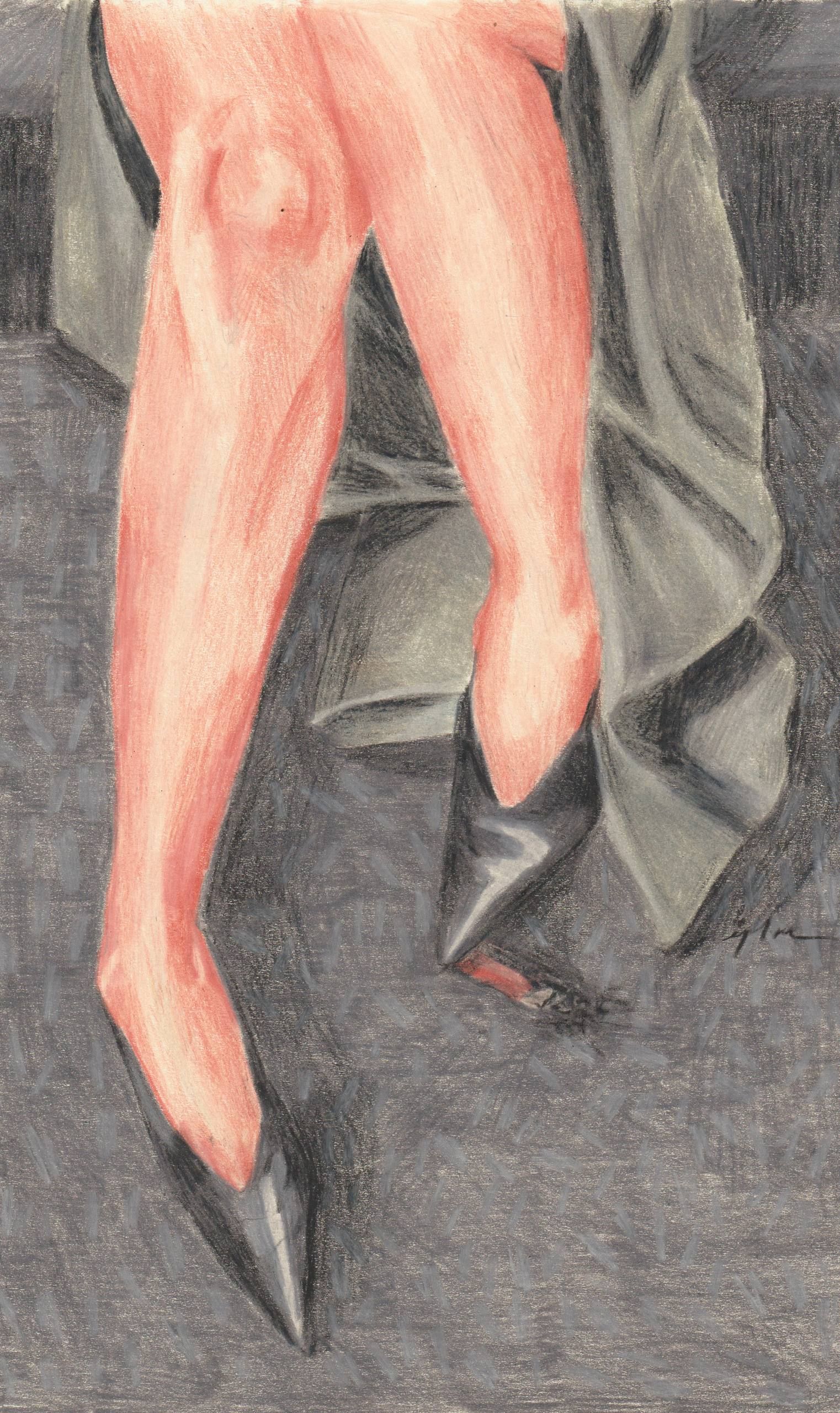 Виктория Зарецкая (embrassé par la muse) (Авторская графика - 
                  17.8 x 29.6 см) Туфли (3)