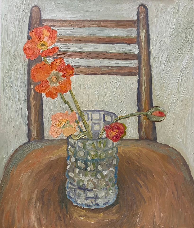 Маша Богатова (Картина, живопись - 
                  60 x 70 см) Маки на стуле