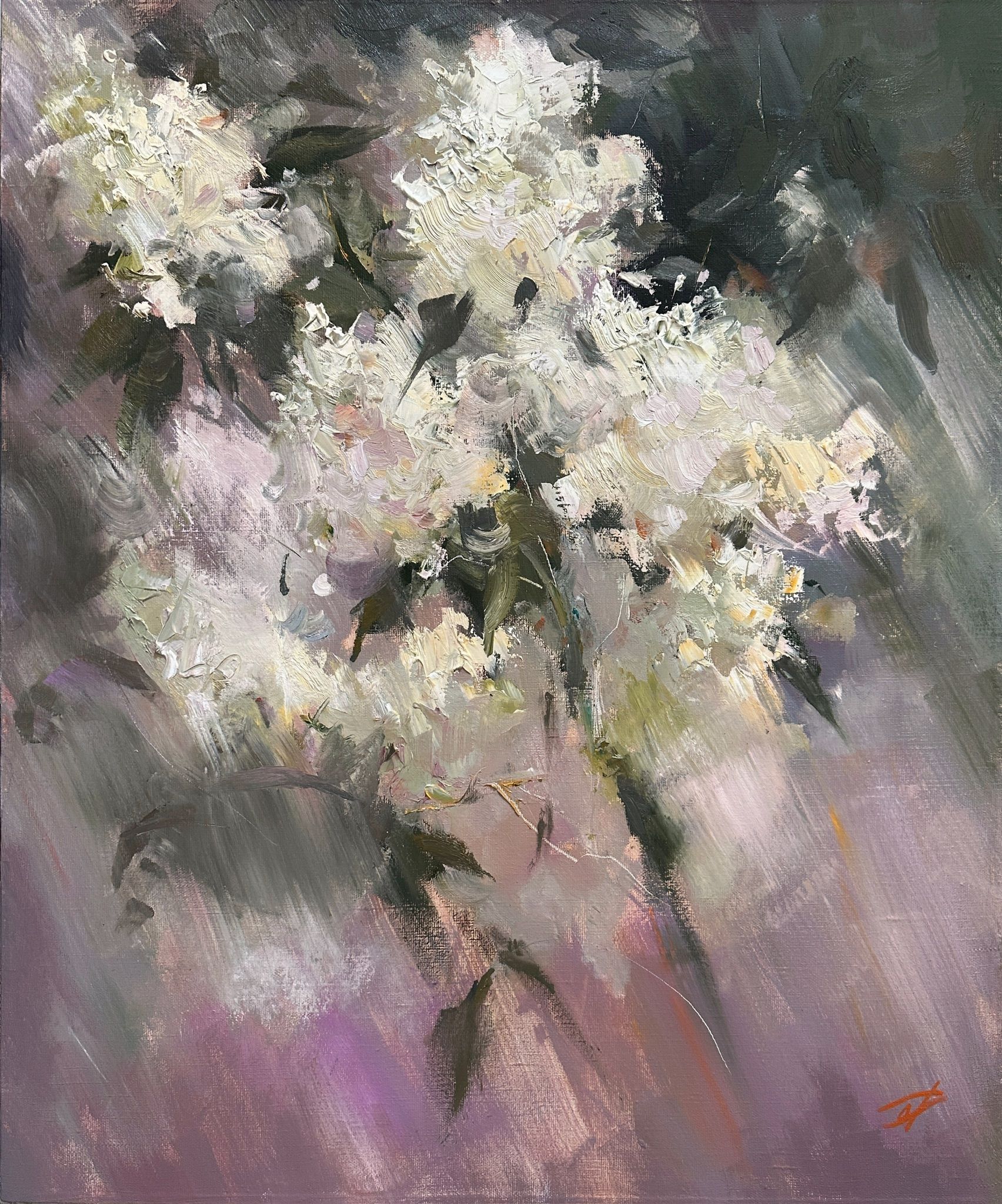 Ольга Дейн (Картина, живопись - 
                  60 x 70 см) Белая сирень