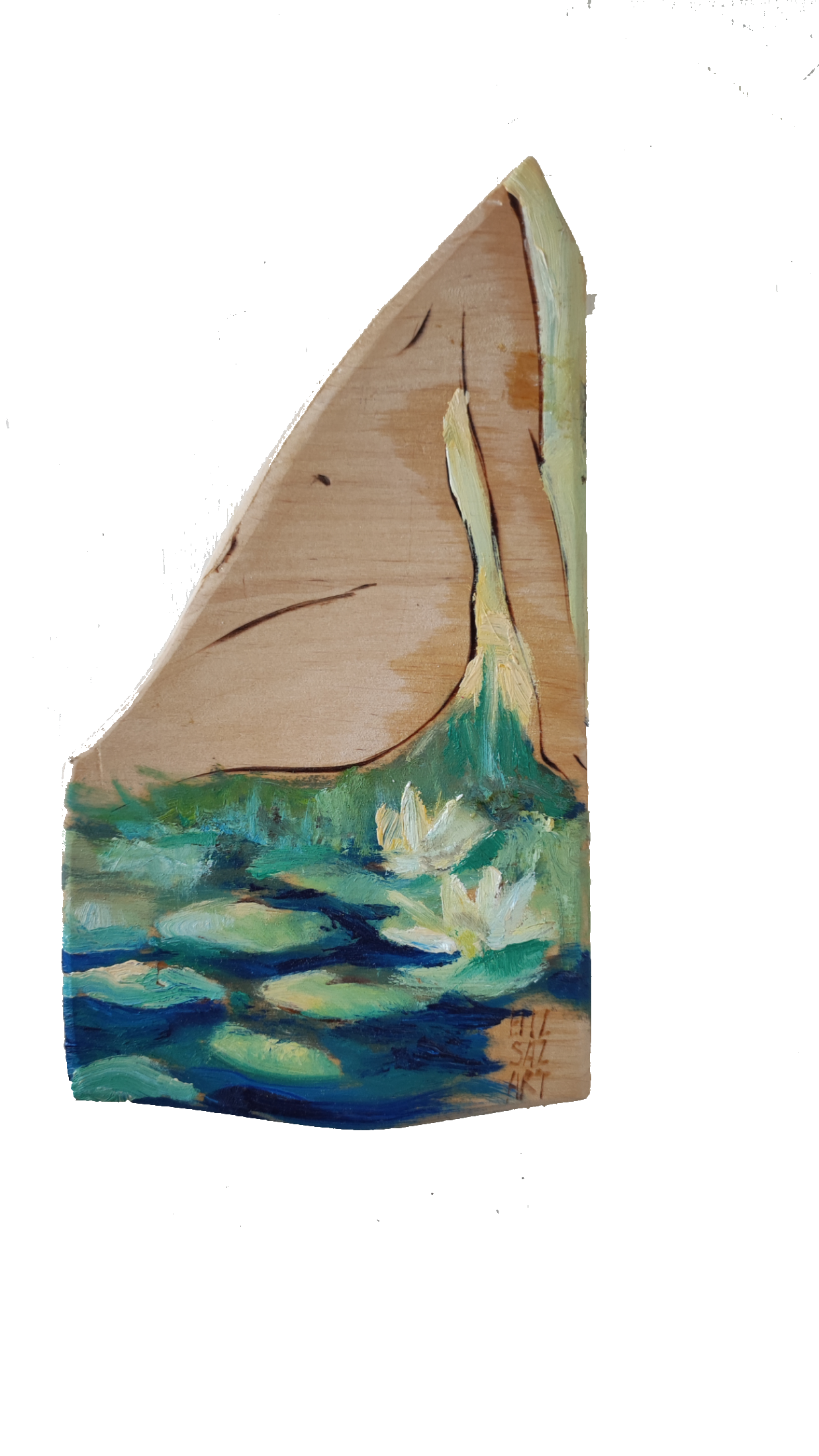 Елизавета Сазонова (Картина, живопись - 
                  13 x 24 см) Кувшинки