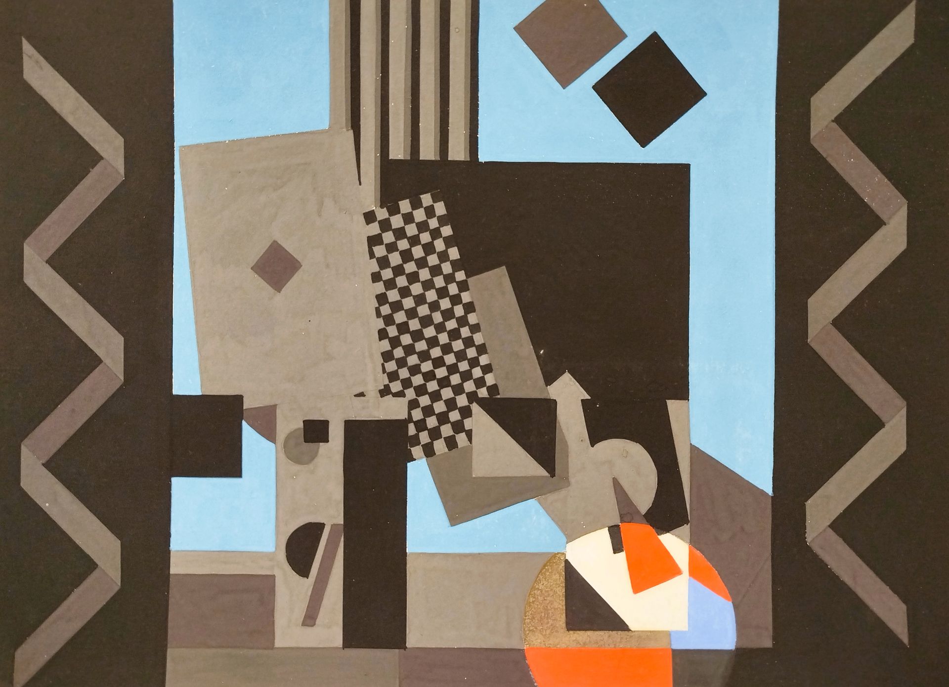 Рауф Туктар (Авторская графика - 
                  47.5 x 34 см) Чудеса в решете. Петроградская сторона. Эскиз