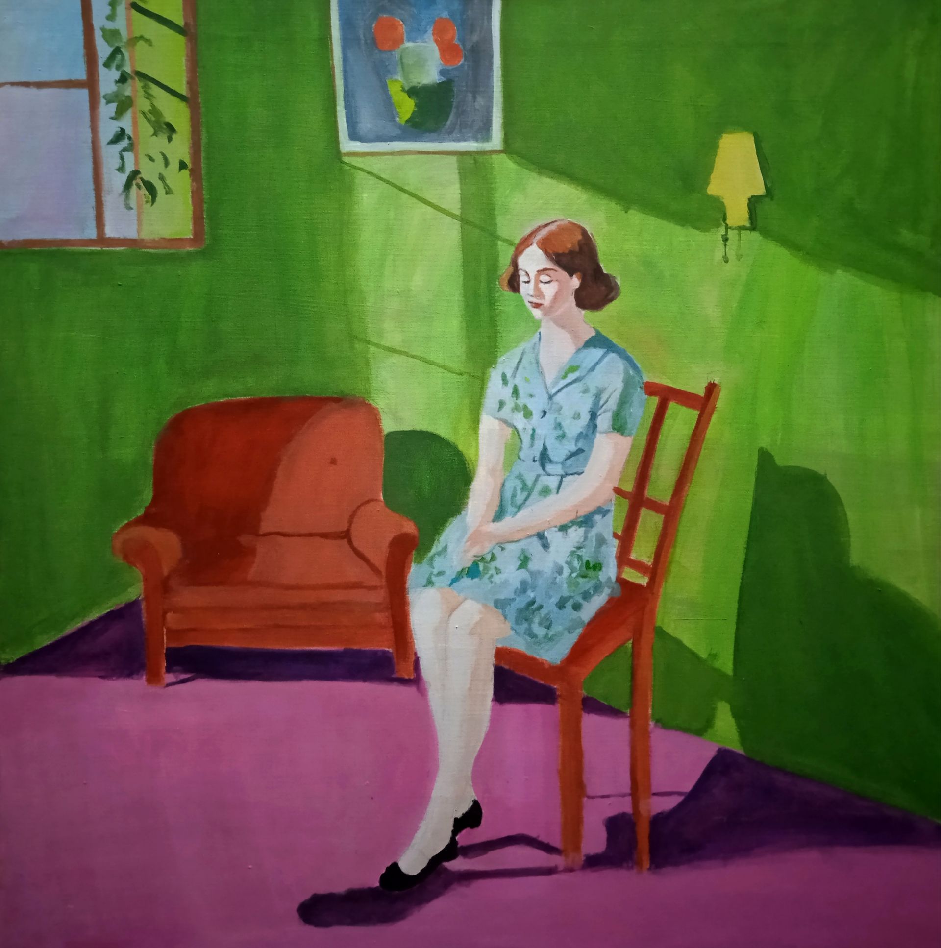 Ольга Чужакова (Картина, живопись - 
                  60 x 60 см) На едине с собой
