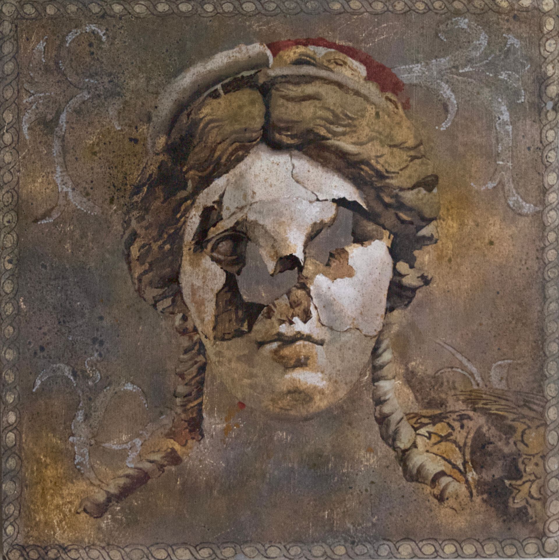 Иван Андреев (Картина, живопись - 
                  50 x 50 см) Разрушенная античная маска 1