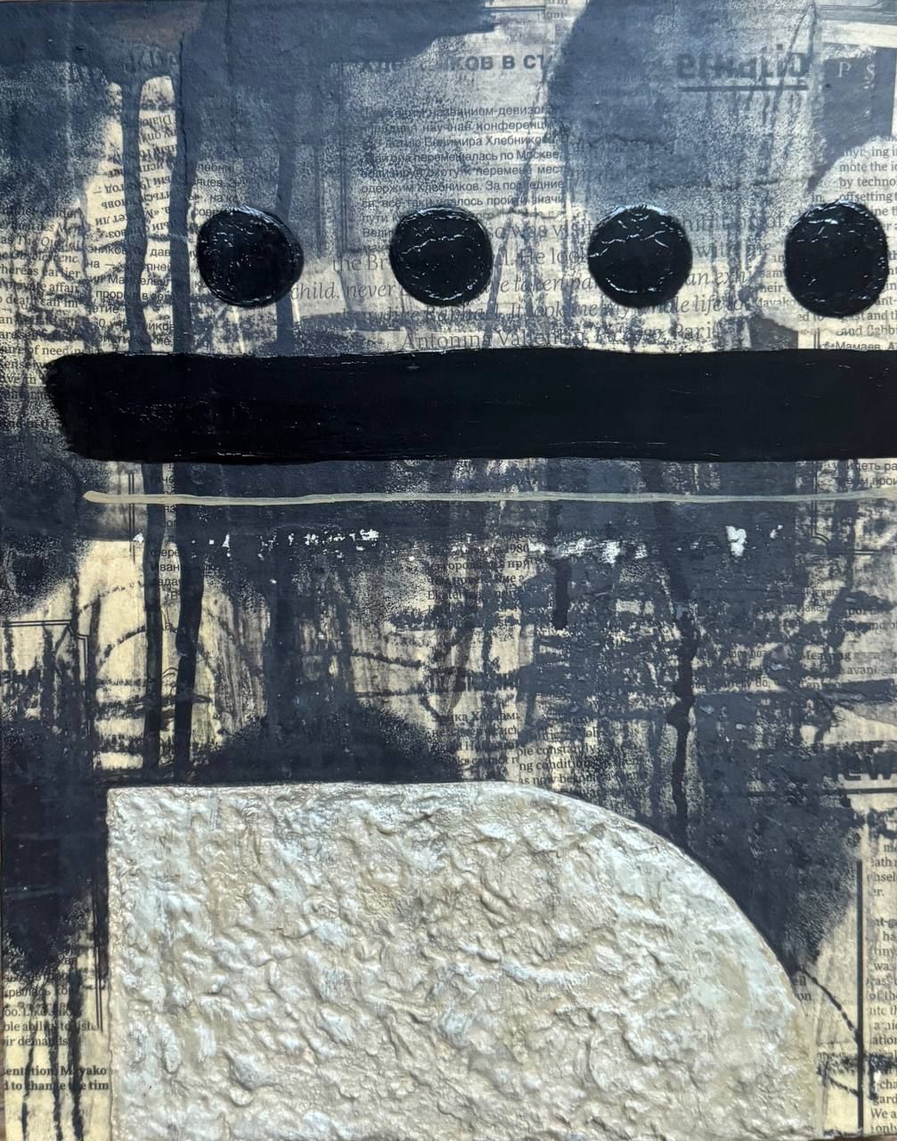 Маша Табак (Коллаж / ассамбляж - 
                  24 x 30 см) Back in black 5