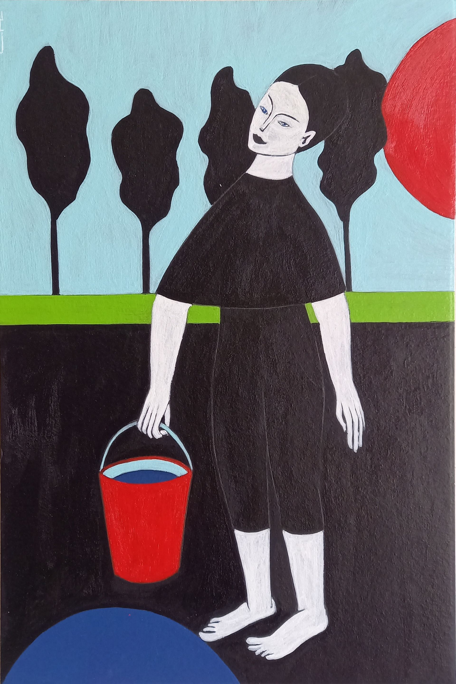 Саша Катинаускиене (Авторская графика - 
                  20 x 30 см) Ведро воды