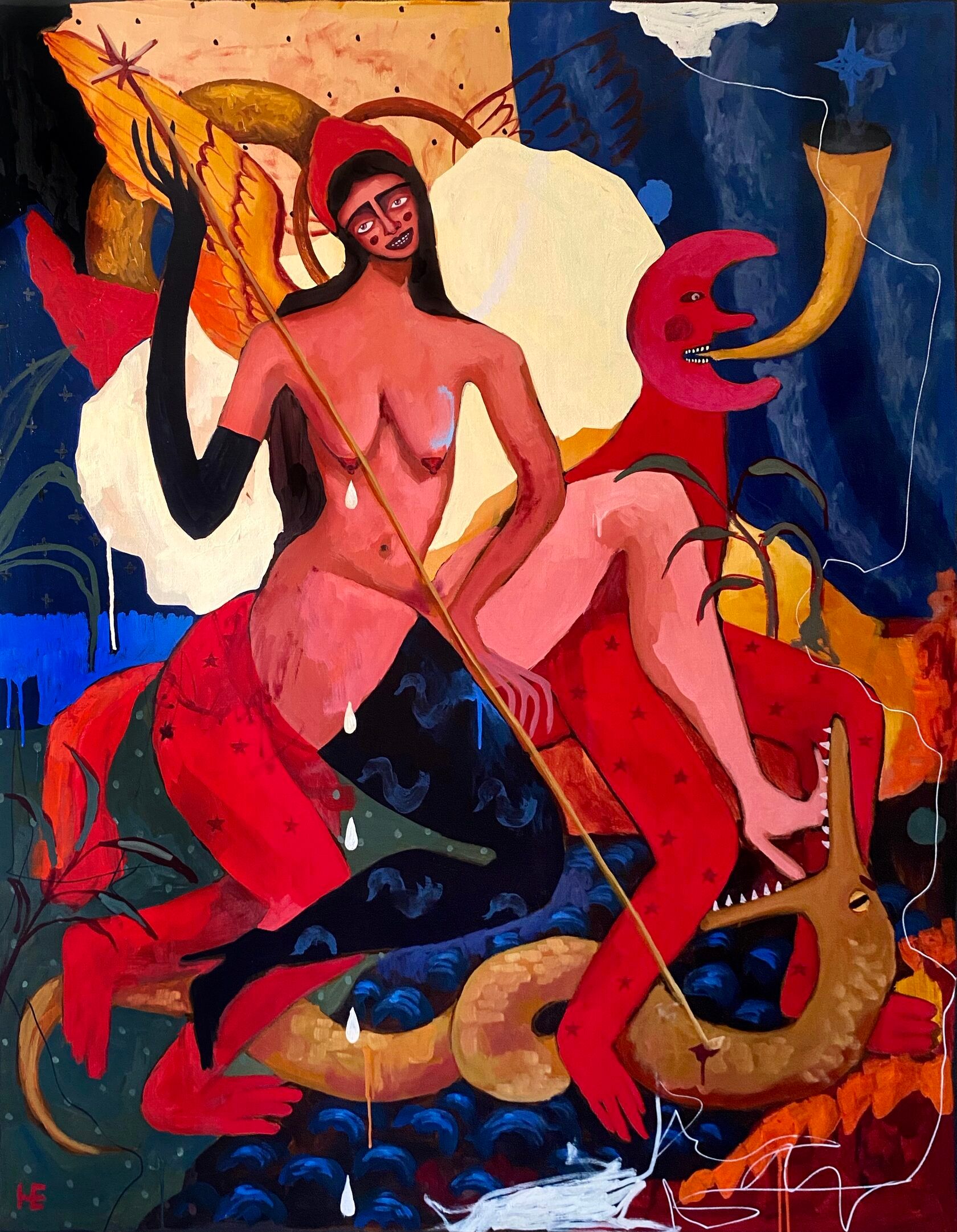 Катя Никитина (Картина, живопись - 
                  120 x 150 см) Страсти небесные