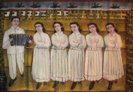 Павел Леонов (Картина, живопись - 
                  165 x 114 см) С песней по селу