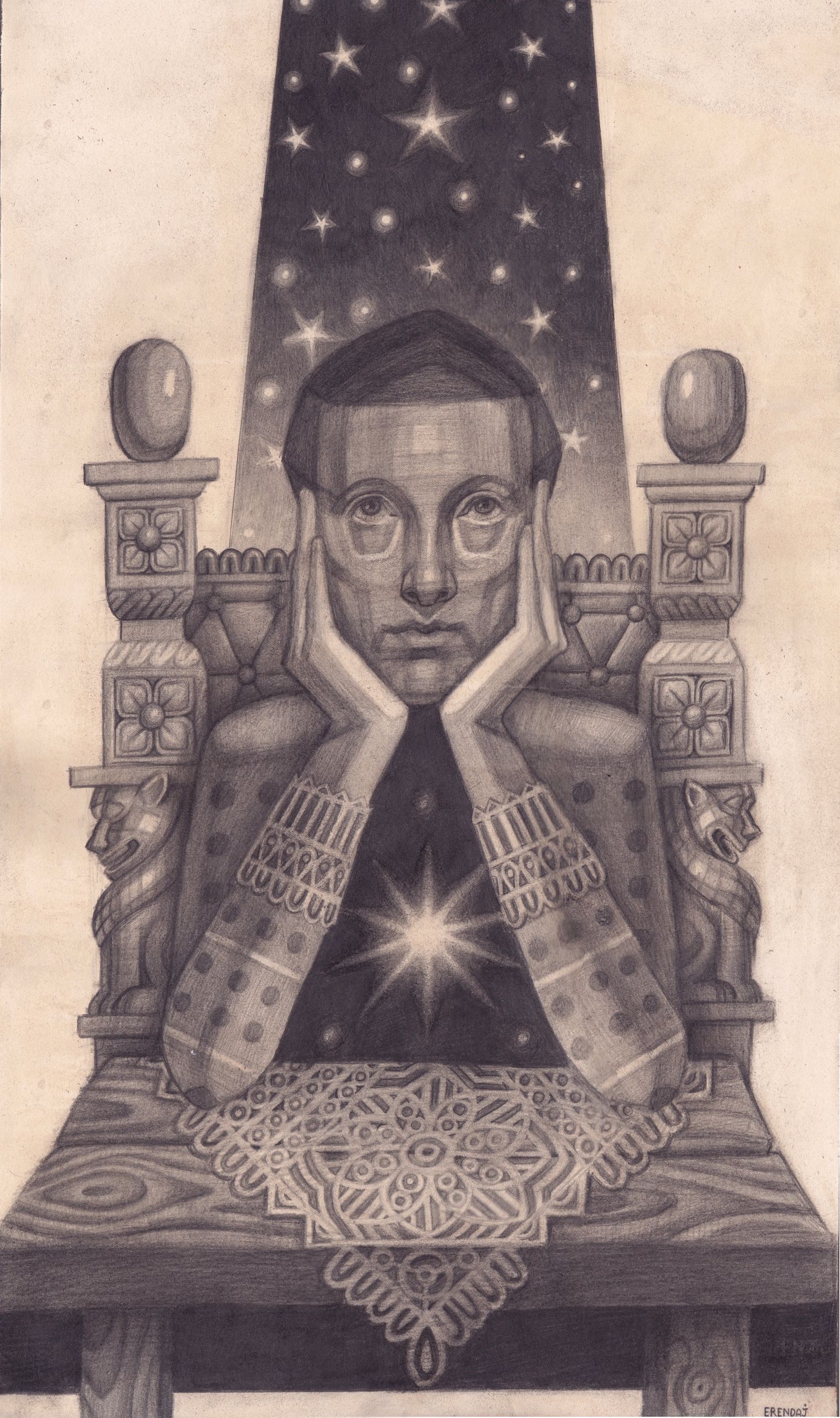 Никита Романов (Erendaj) (Авторская графика - 
                  50.8 x 78 см) Смотрящий на звезды