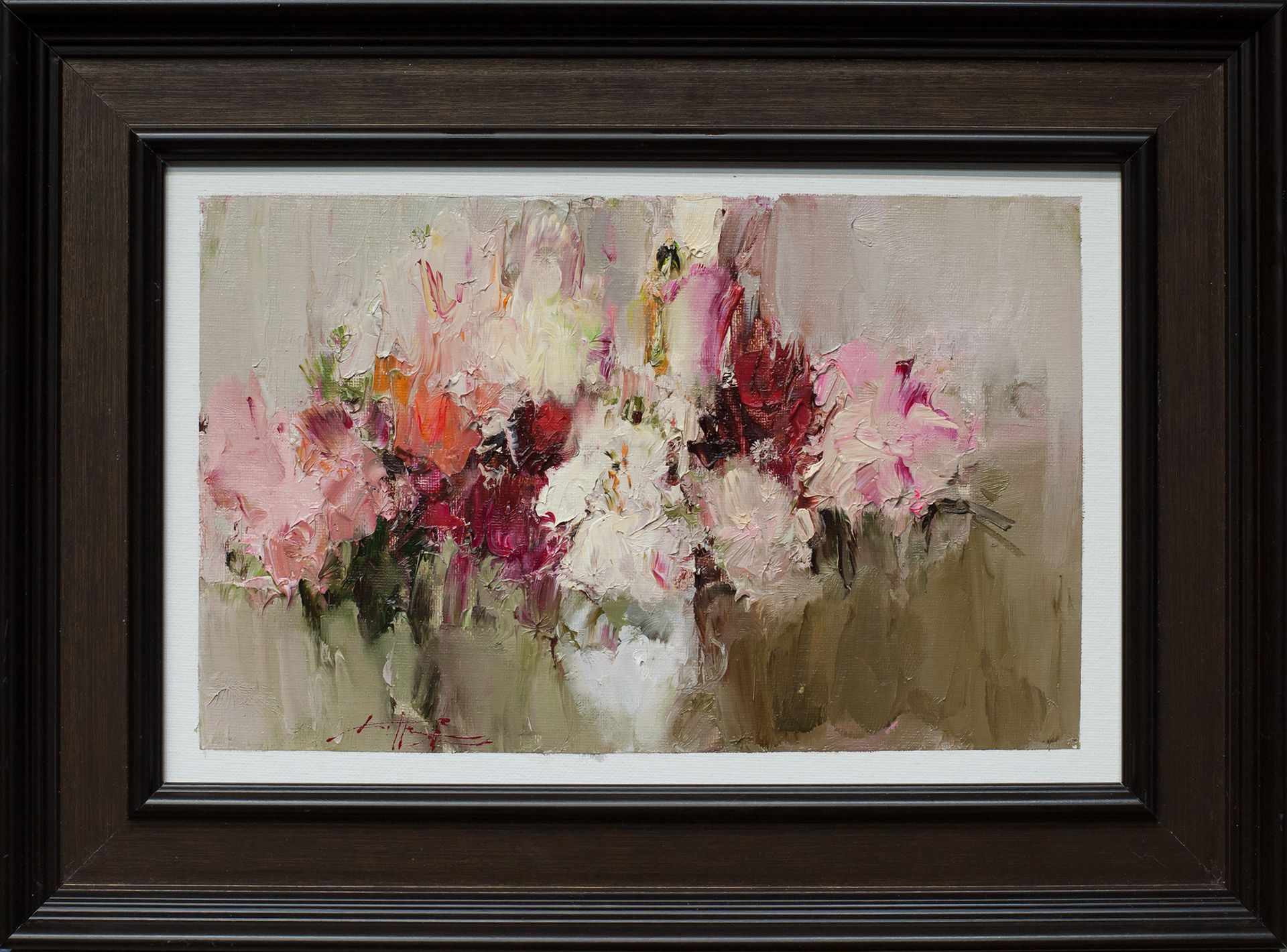 Евгений Бурцев (Картина, живопись - 
                  40 x 30 см) Пионовая композиция 26-4