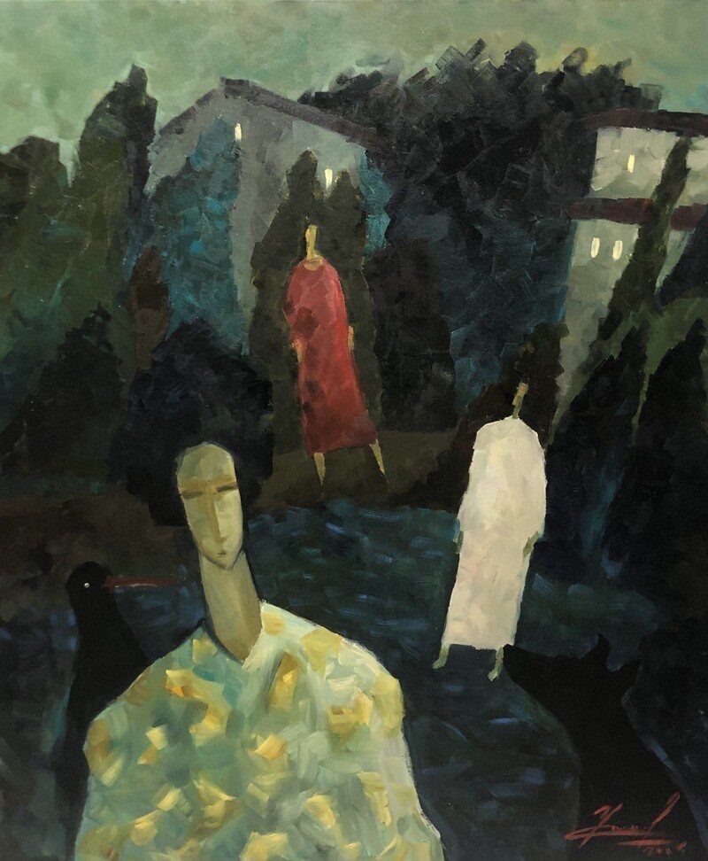 Святослав Игоревич Ушаков (Картина, живопись - 
                  100 x 120 см) Поздний вечер