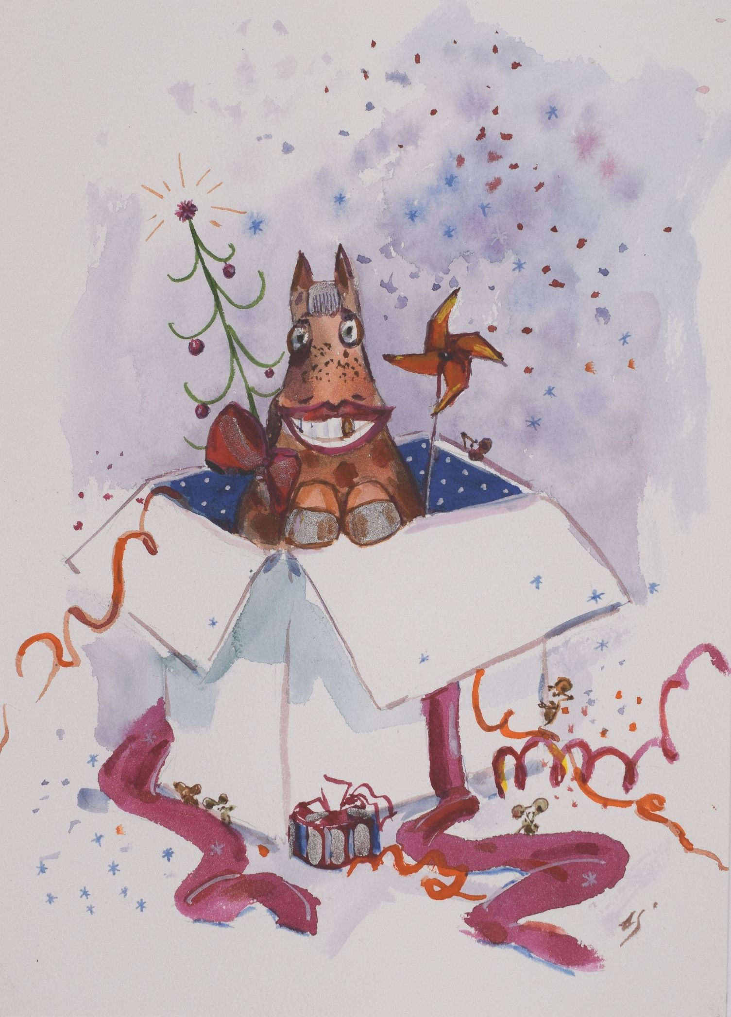 Елена Санина (Авторская графика - 
                  21 x 30 см) Подарок