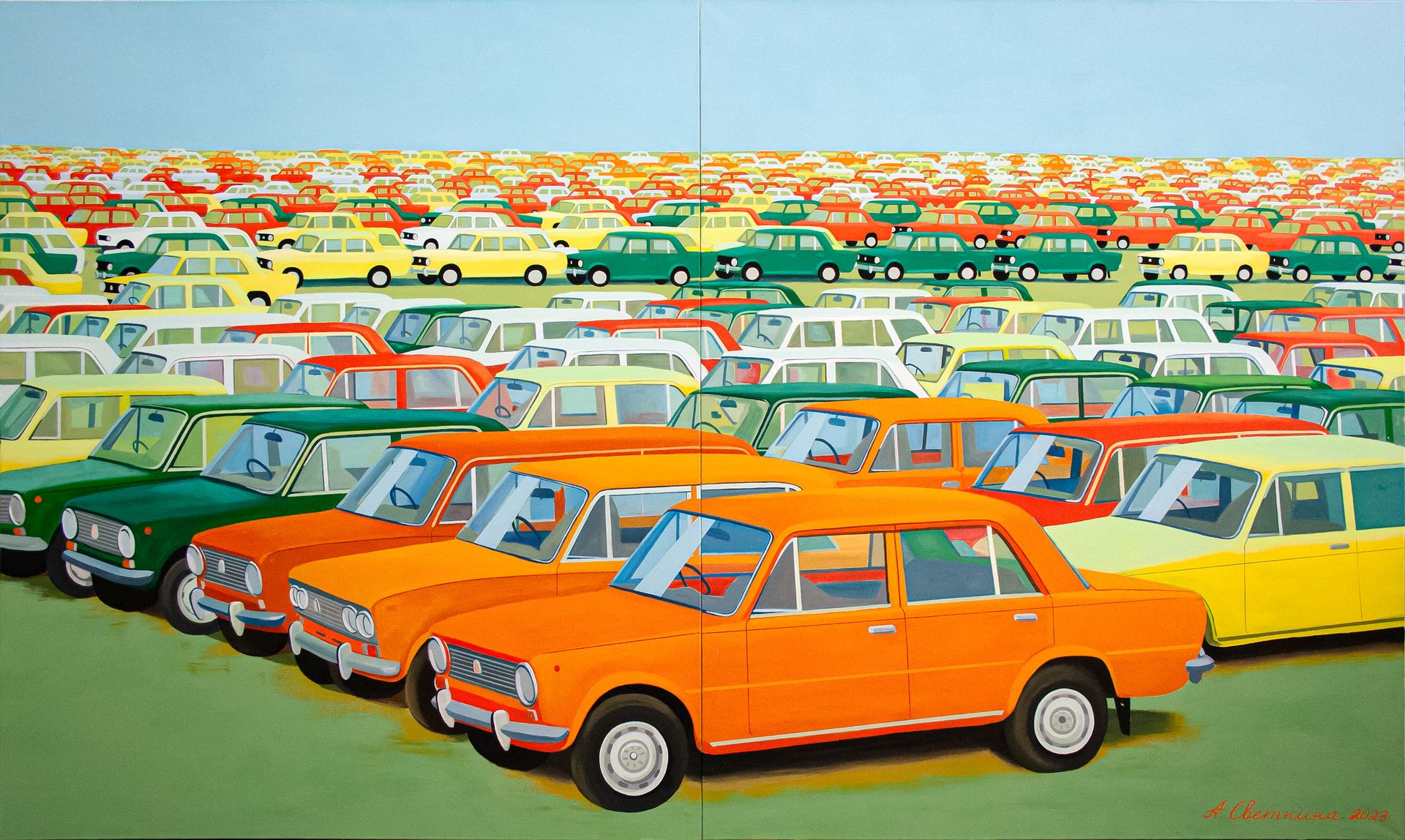 Алина Светкина (Картина, живопись - 
                  300 x 180 см) Автопарк