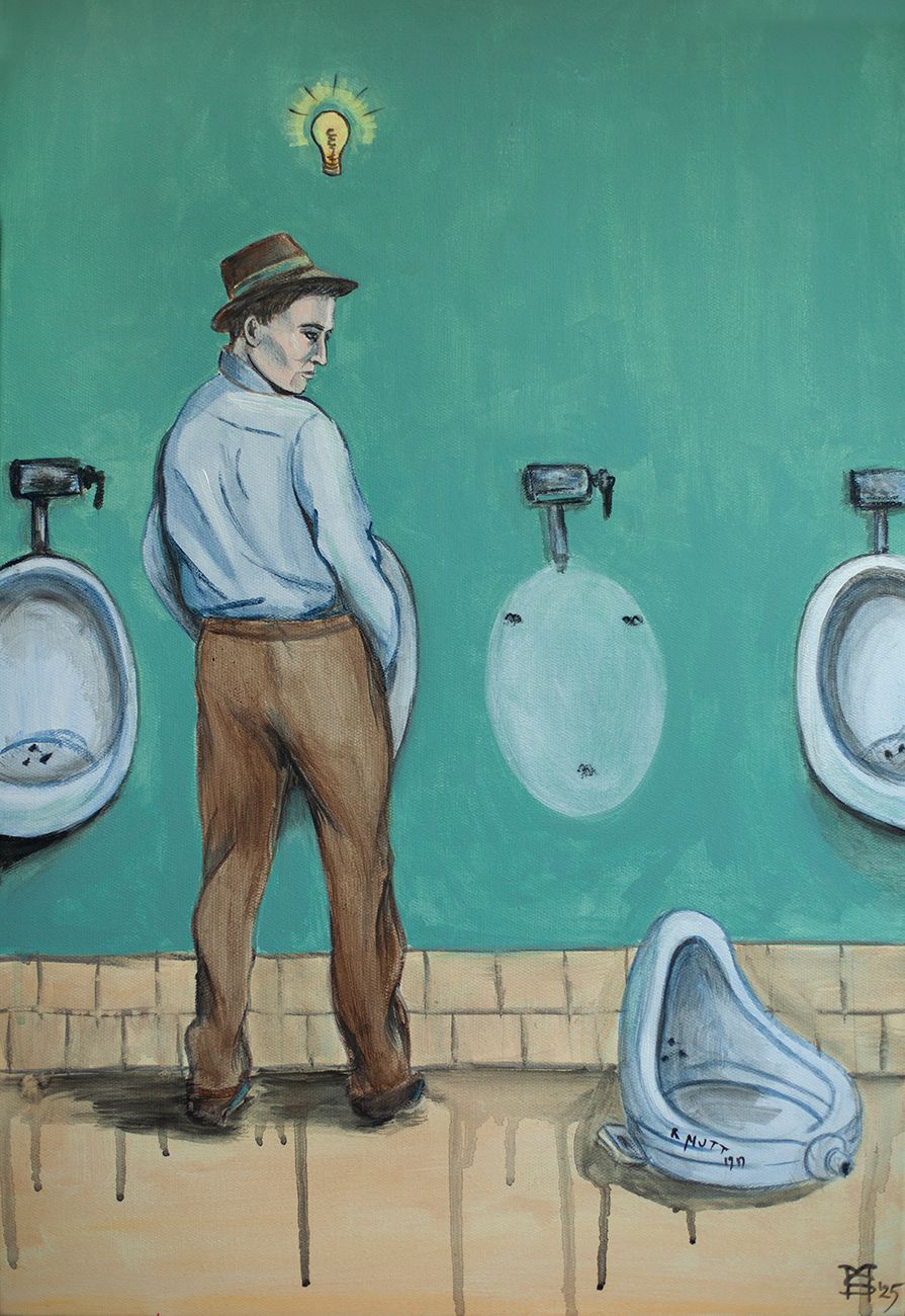 Мария Субботина (Картина, живопись - 
                  40 x 60 см) Исторический момент. Дюшан Фонтан