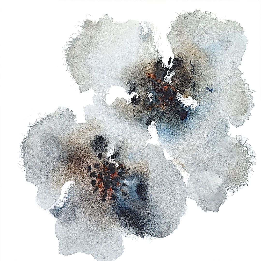 Тани Соул (Авторская графика - 
                  20 x 20 см) Минималистичный дуэт цветов