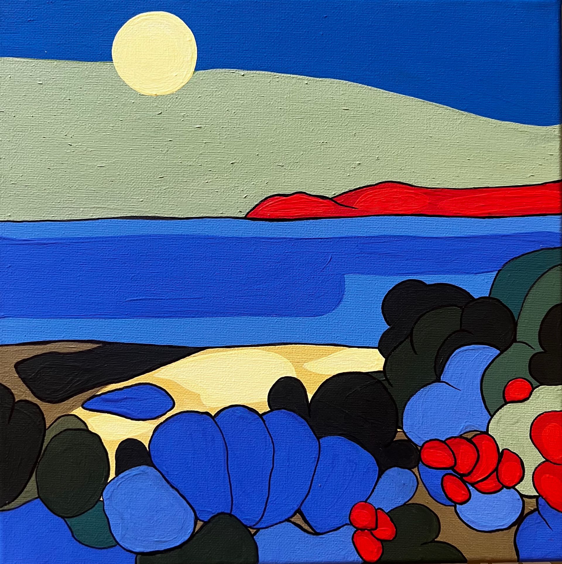 Нина Цориева (Картина, живопись - 
                  30 x 30 см) Морской пейзаж